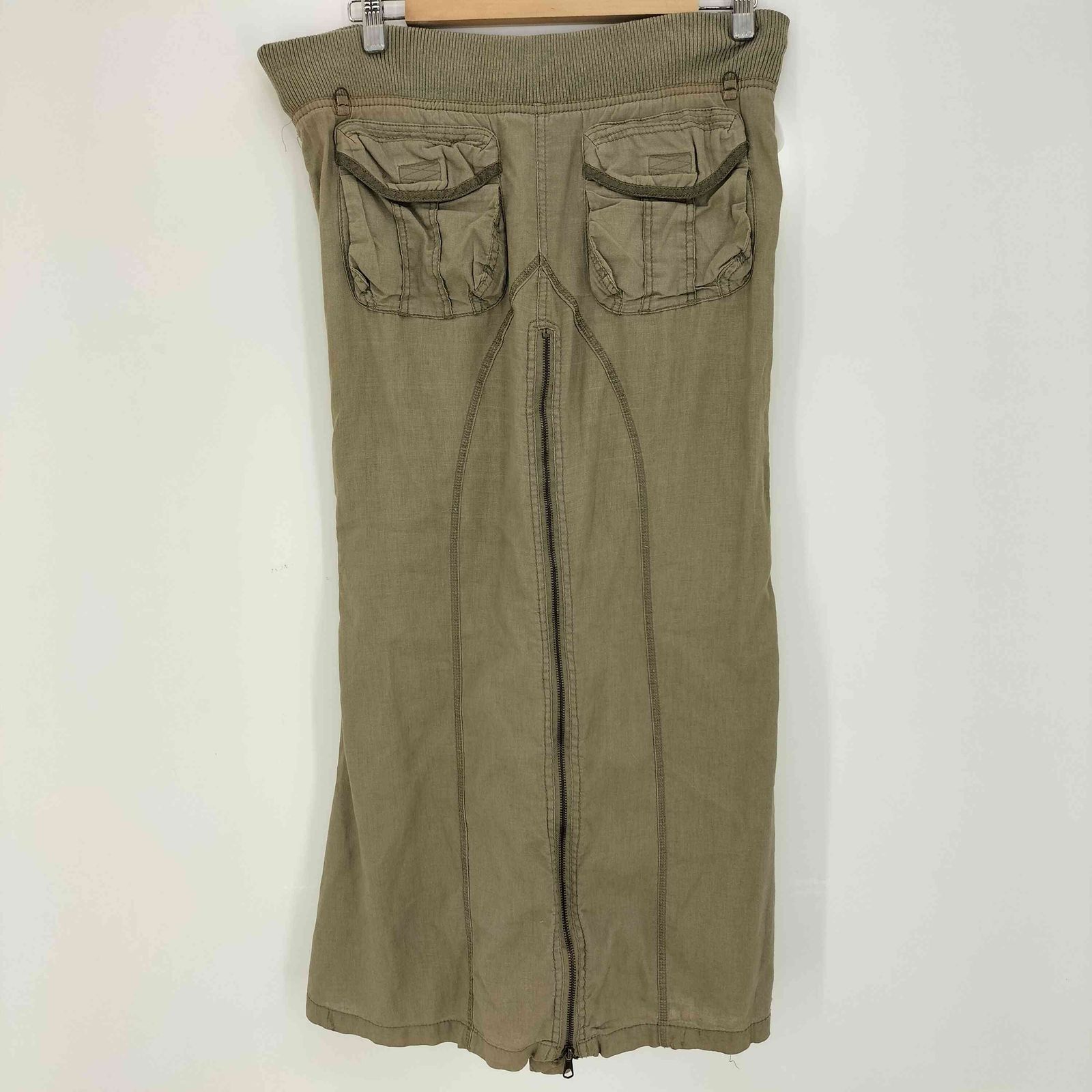 y2k❤️ 00s goa ギミック ジップ カーゴ ロングスカート 激レア ゴア goa 00s Y2K Slider Zip Mermaid Long Skirt リネン コットン