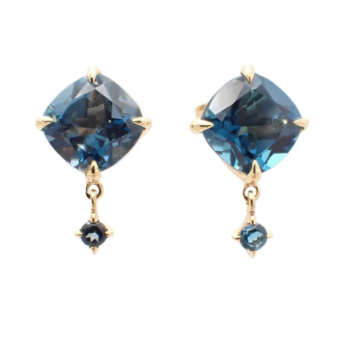 STAR JEWELRY スタージュエリー DEEP SEA ピアス K18YG/ブルートパーズ