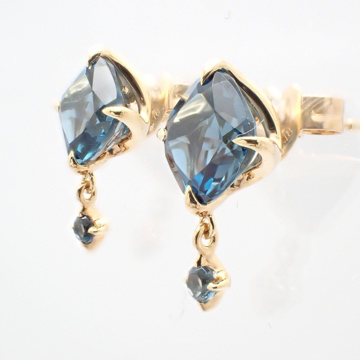 STAR JEWELRY スタージュエリー DEEP SEA ピアス K18YG/ブルートパーズ