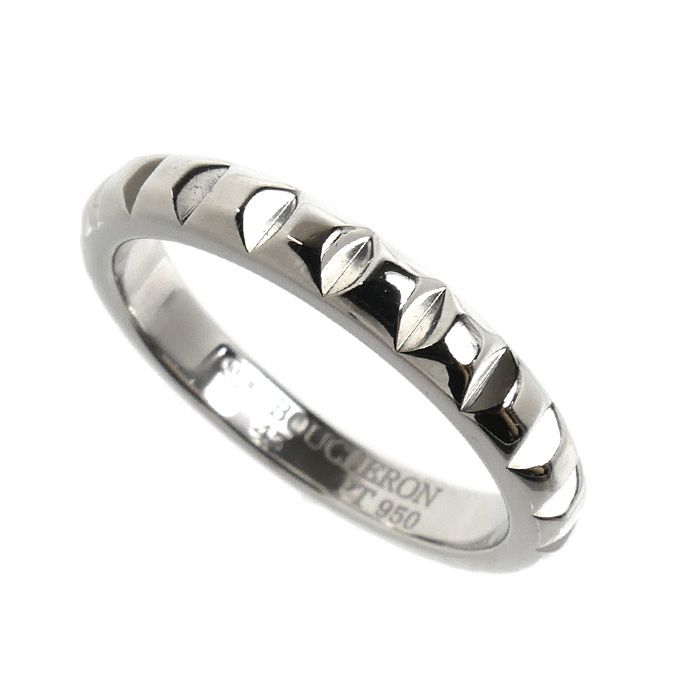 Boucheron ブシュロン Pt950プラチナ キャトル クルドパリ ミディアム リング・指輪 JAL00109 7号 47 4.1g レディース 中古 美品
