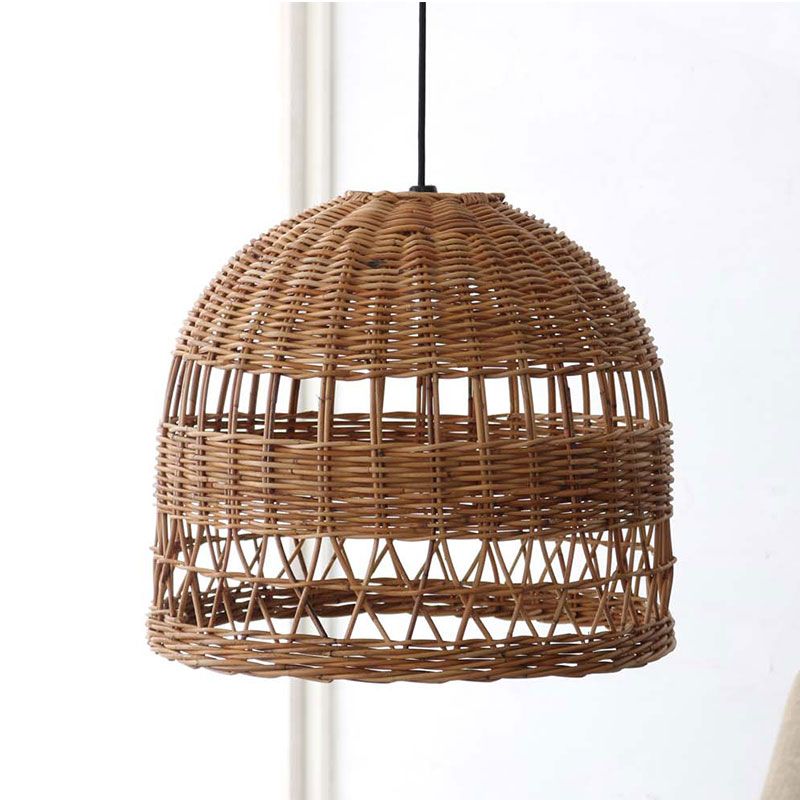 照明 ライト ペンダント ランプシェード ラタン 籐 レイヤーデザイン 1灯 口金E26 60W LED対応 約 W 45 × D H 35 cm 器具 天井 アジアンランプ シーリ