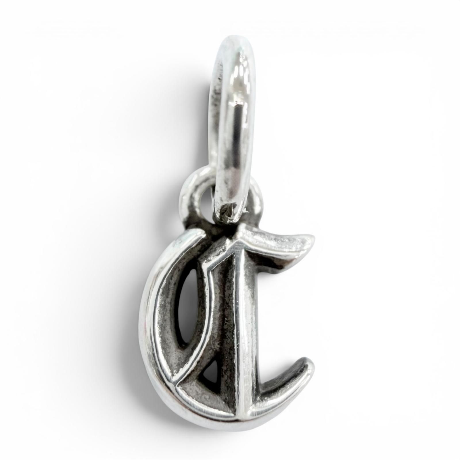 極美品◇CHROME HEARTS クロムハーツ 925 STACK ALPHABET イニシャル C アルファベット チャーム ペンダントトップ シルバー 重量0.5g
