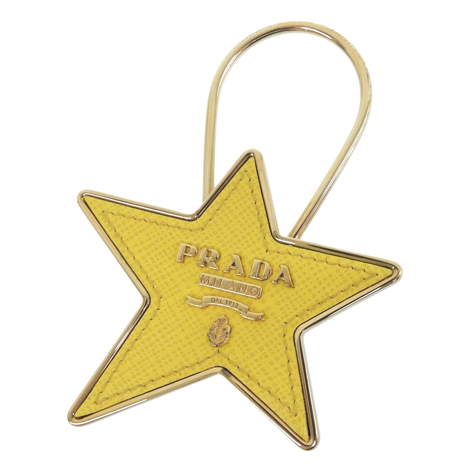 極美品△PRADA プラダ 1PP049 サフィアーノレザー GP 星型 ロゴ