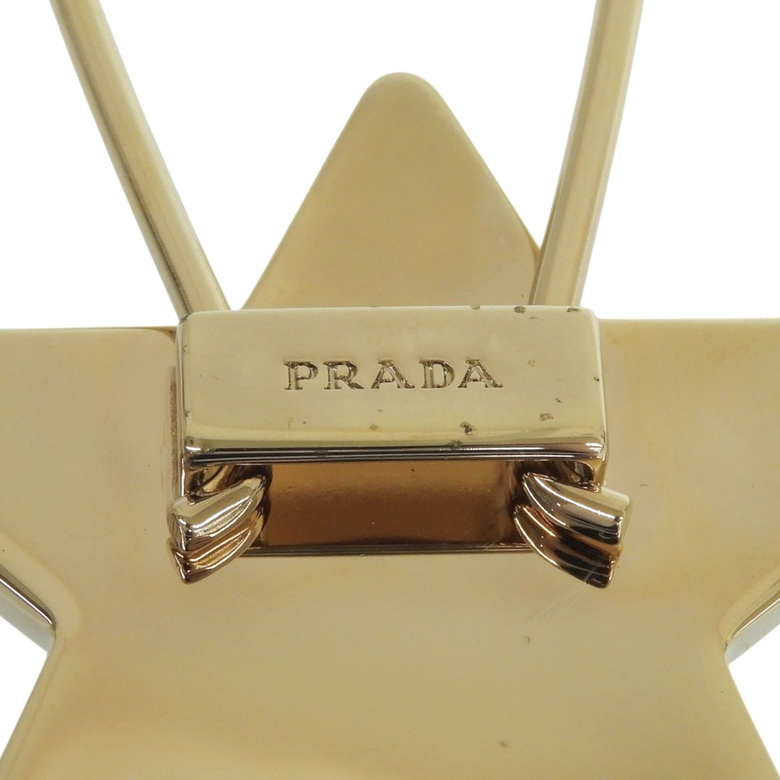 極美品△PRADA プラダ 1PP049 サフィアーノレザー GP 星型 ロゴ