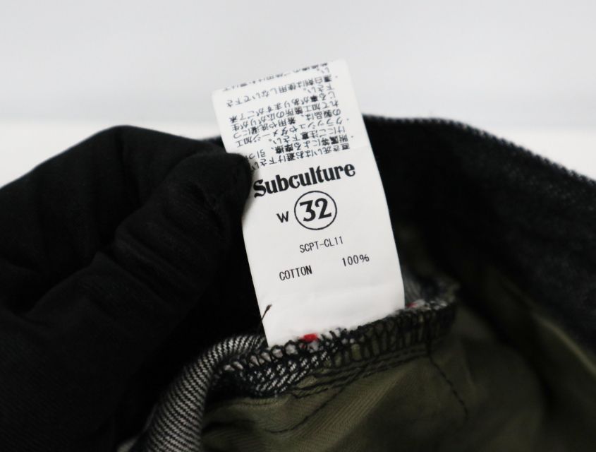 SUBCULTURE サブカルチャー サイズ32 S01XX BLACK DENIM PANTS SCPT
