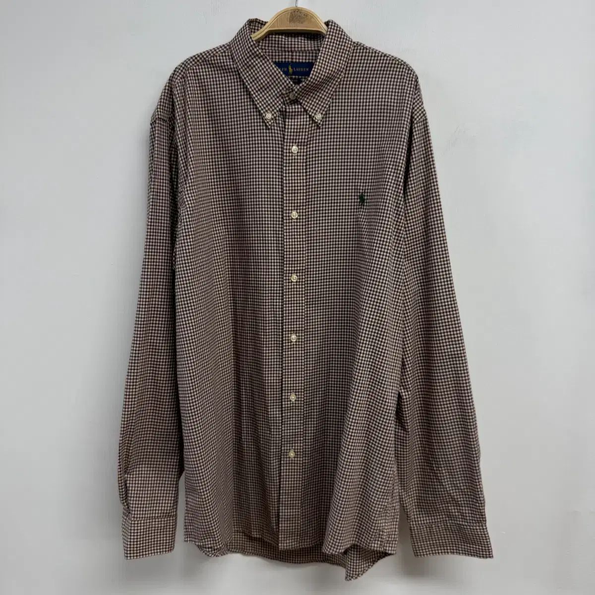 POLO RALPH LAUREN ポロラルフローレン クラシックフィット CHECKシャツ XL バーガンディ ギンガム メンズ 正規品 JS72
