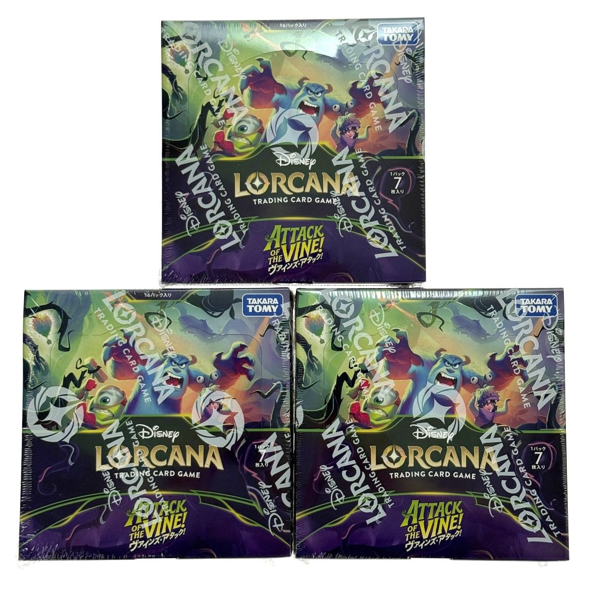 ディズニー・ロルカナ・TCG 日本語版 ブースターパック ヴァインズ・アタック! 3BOXセット 未開封 シュリンク付