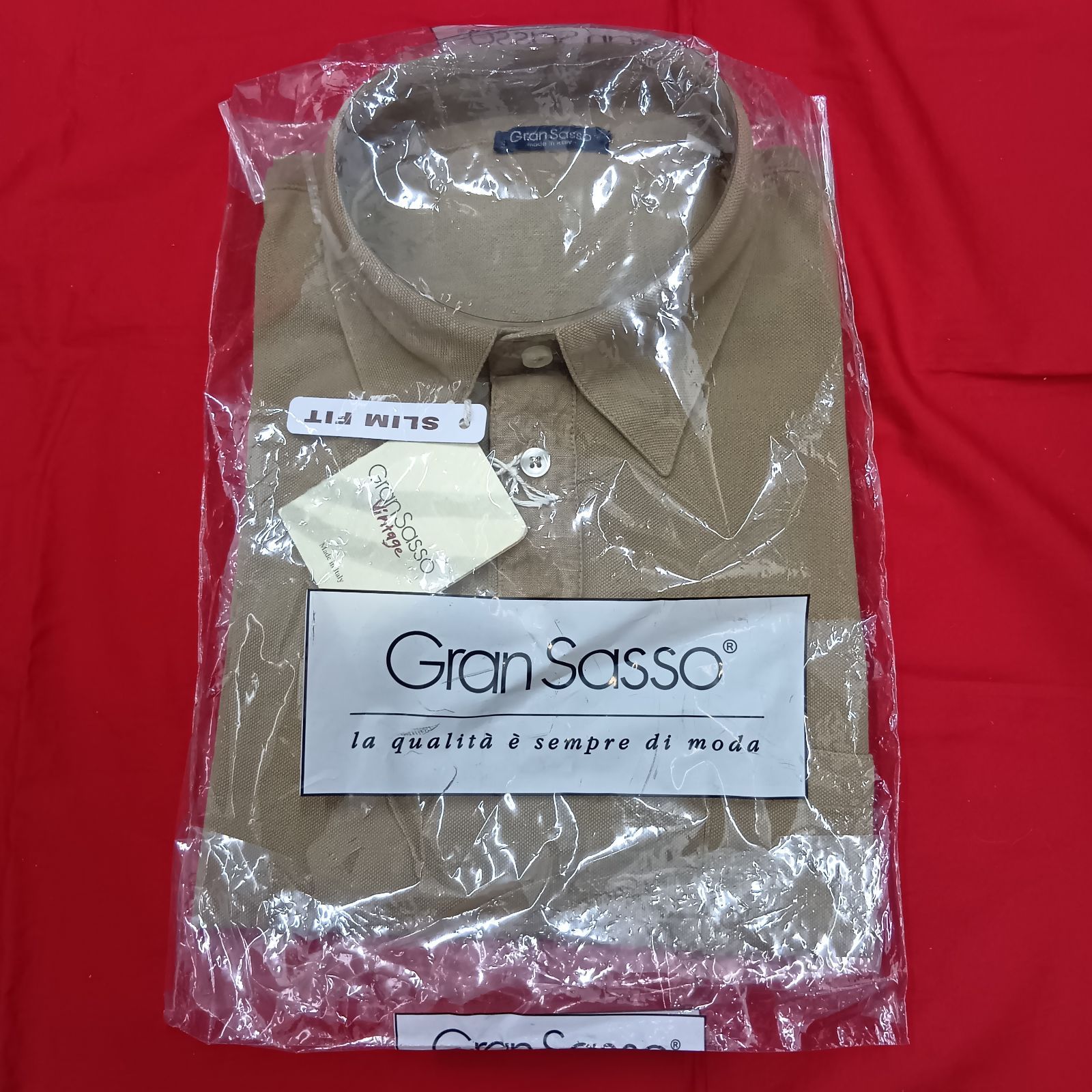 GranSasso vintage　ポロシャツ　カーキ　半袖　イタリア製　メンズ　グランサッソ　ヴィンテージ