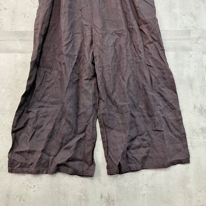 fog linen work フォグリネンワーク サロペット パープル 麻 リネン100