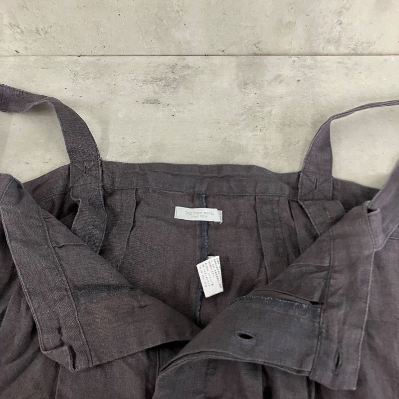 fog linen work フォグリネンワーク サロペット パープル 麻 リネン100