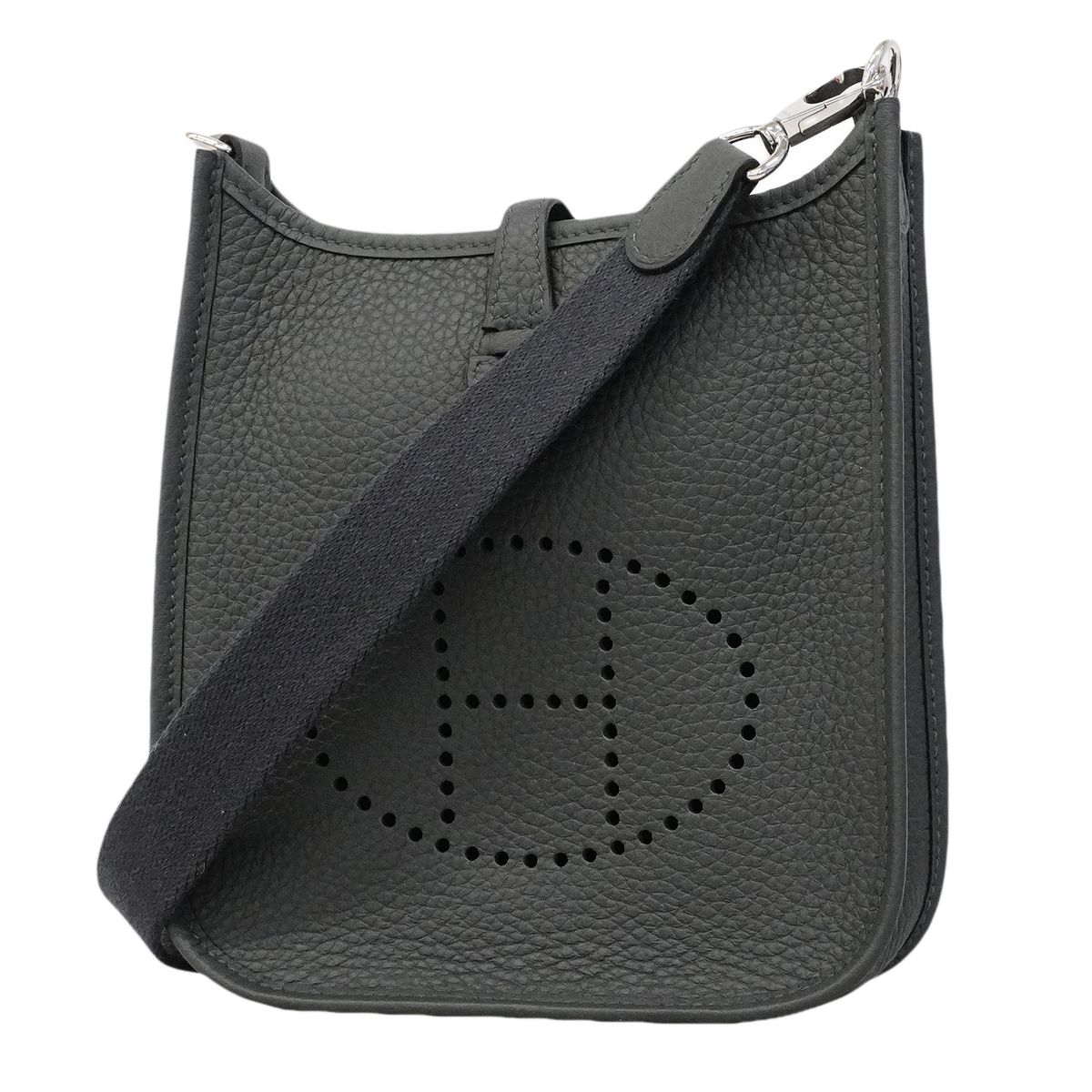 【6gc3180】エルメス ショルダーバッグ エヴリンTPM トリヨンクレマンス カーボン シルバー金具 G刻印【中古】レディース