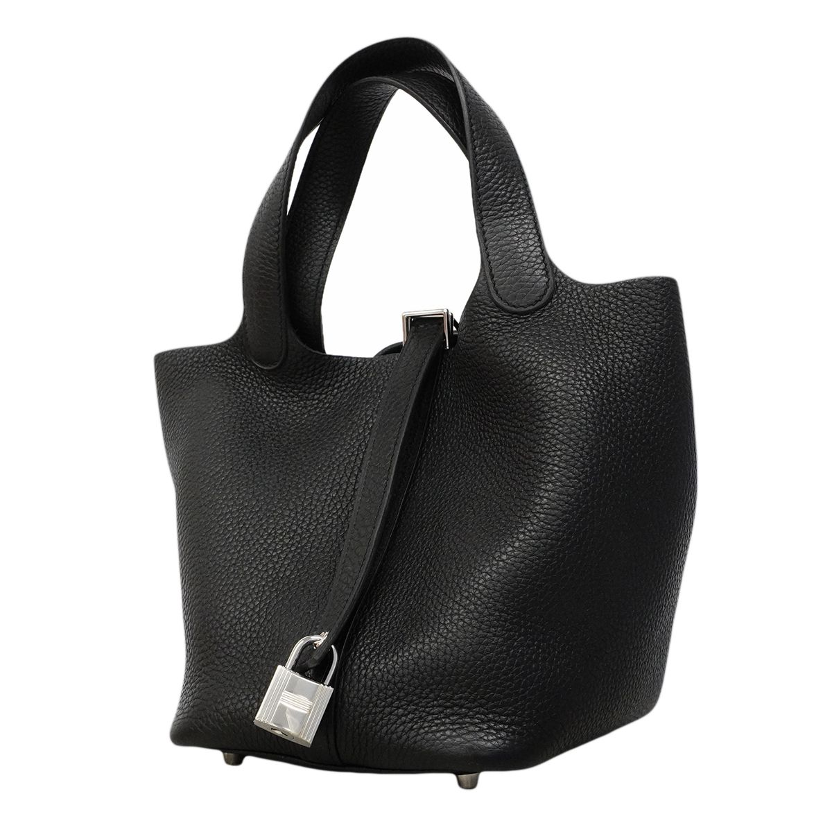 【6gc3183】エルメス ハンドバッグ ピコタンロックPM トリヨンクレマンス ブラック シルバー金具 Y刻印【中古】レディース