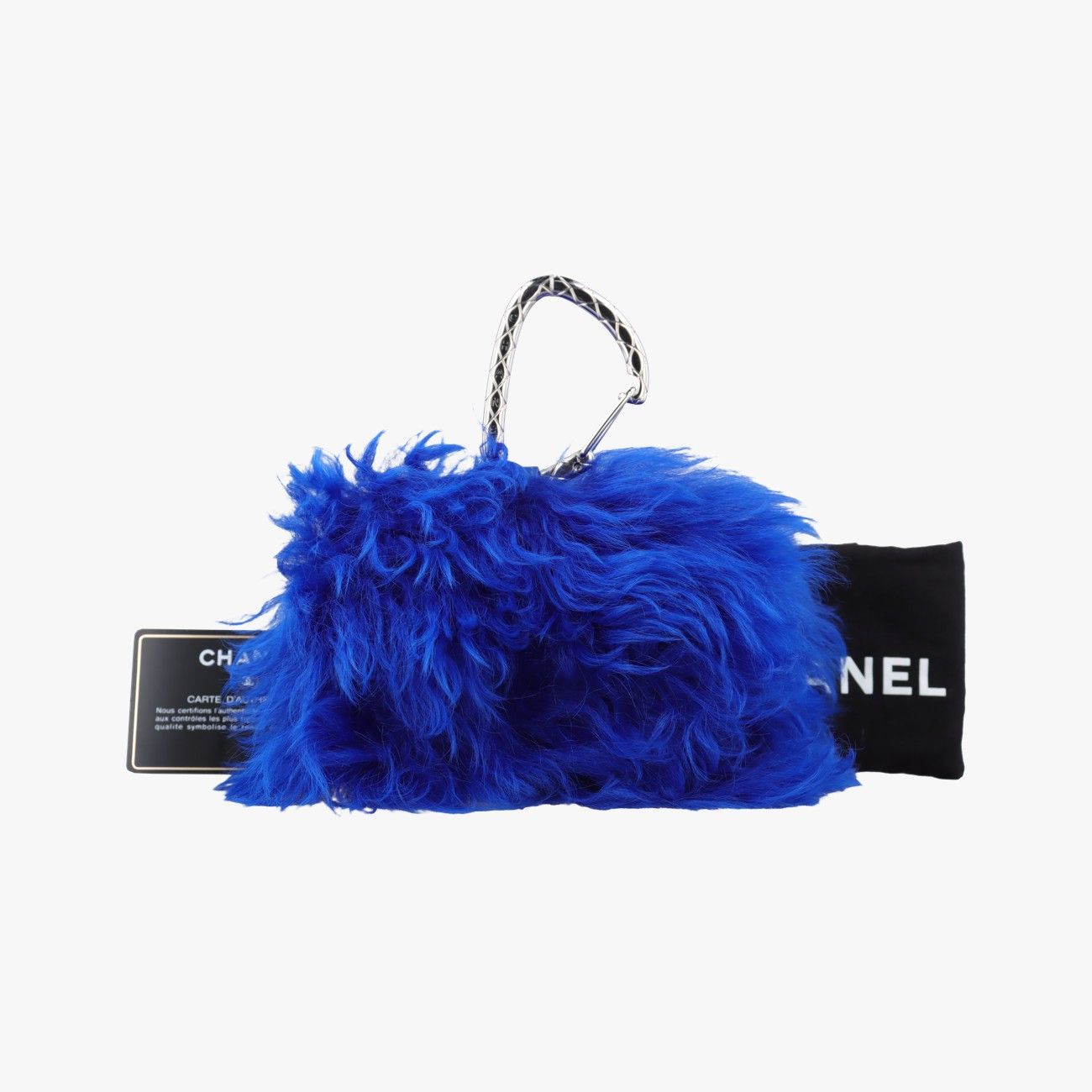 シャネルChanelシアリングCCフックカードホルダー ブルー ウール AP2397 31690641