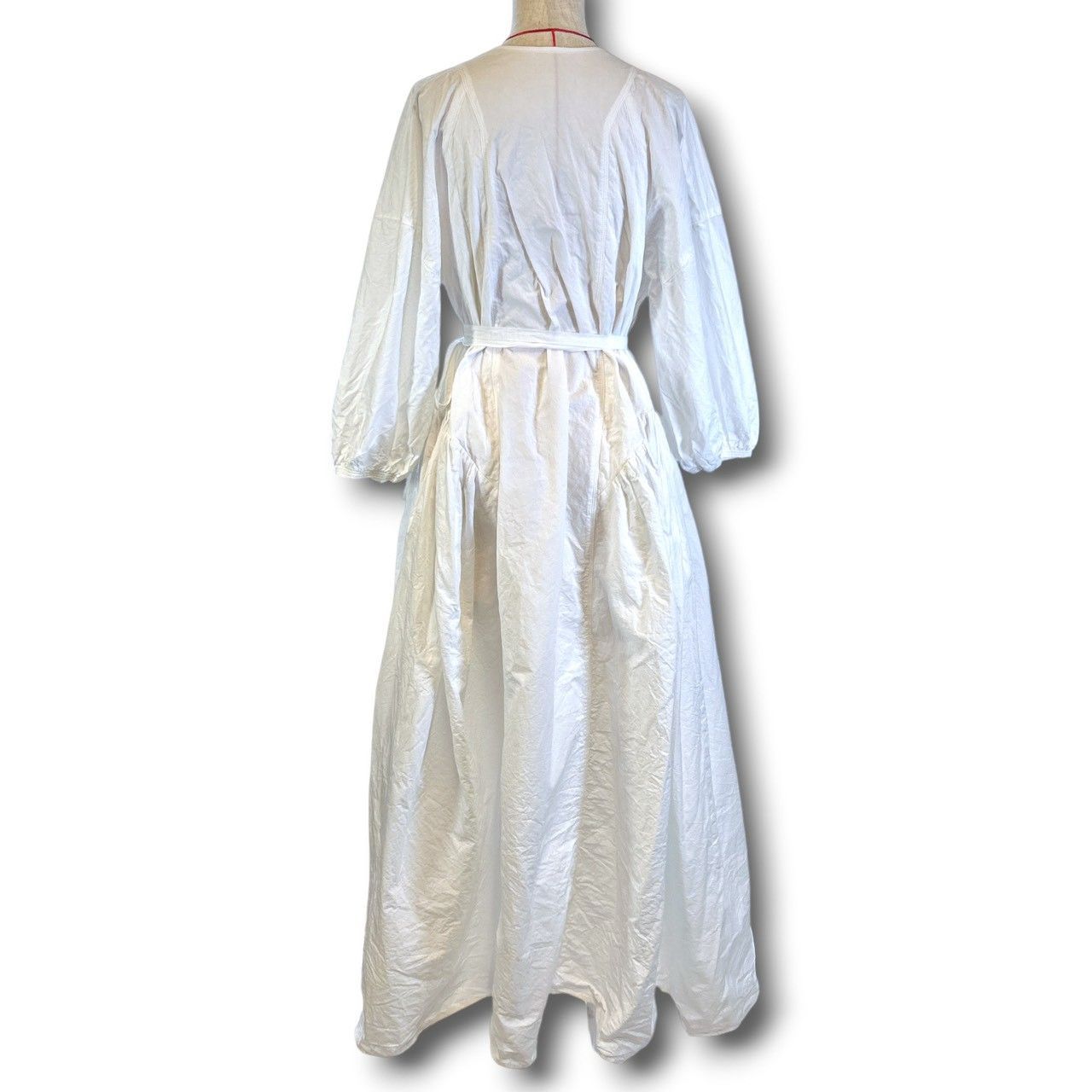 【美品】Curensology 2WAYコットンリネンドレス ホワイト Carensology カレンソロジー 2WAYコットンリネンドレス 前後2WAY