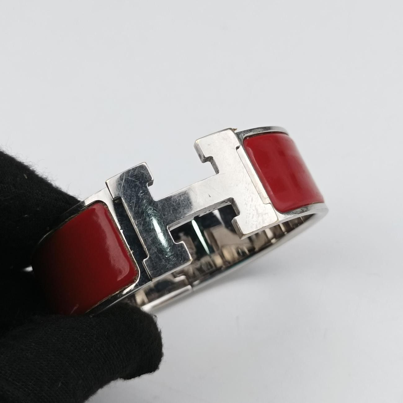 エルメスHermesクリッククラック レッド×シルバー GP M - メルカリ