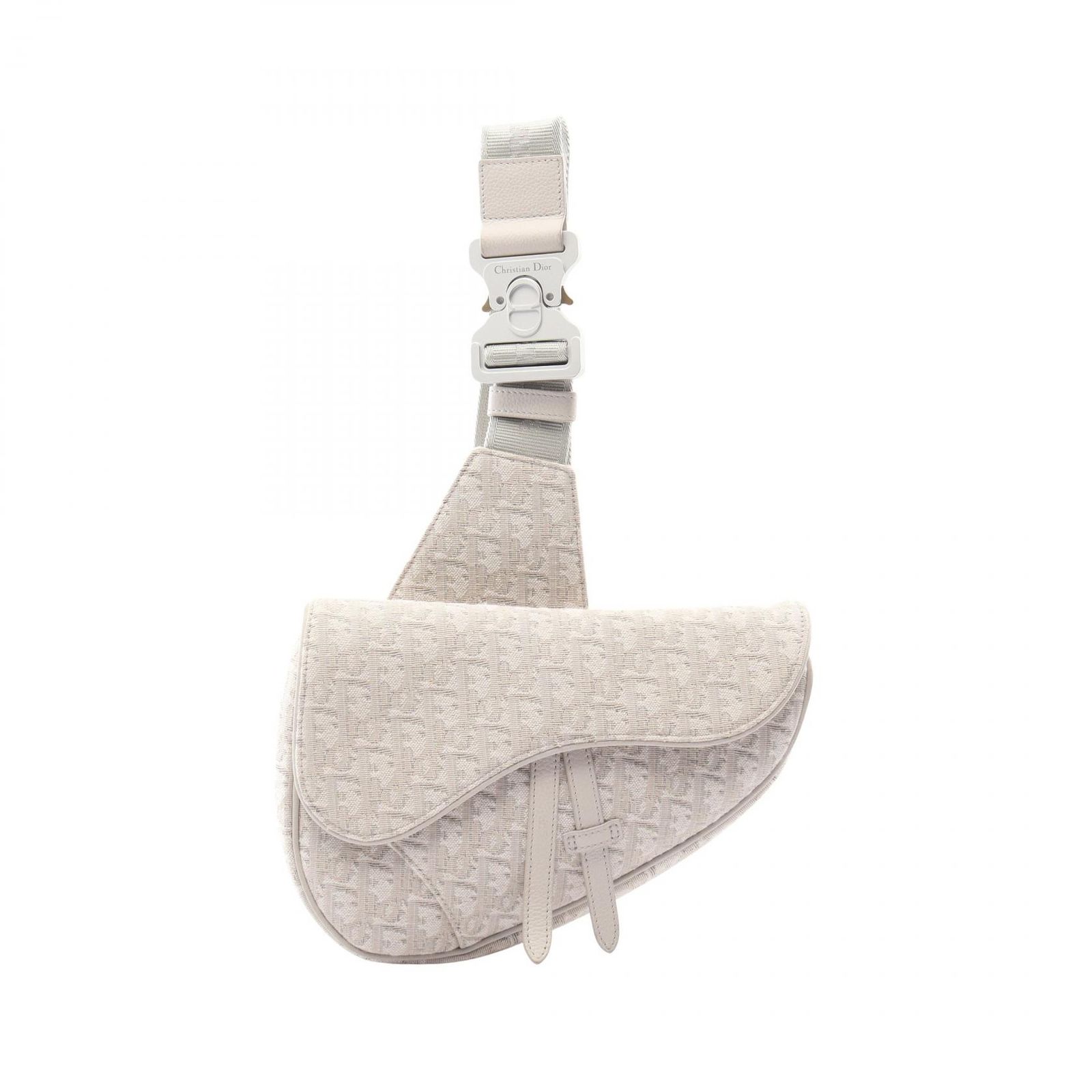 ディオール Dior ウエストバッグ ボディバッグ SADDLE サドル オブリーク 1ADPO093YZY オフホワイト キャンバス サドル ボディバッグ メンズ Used A