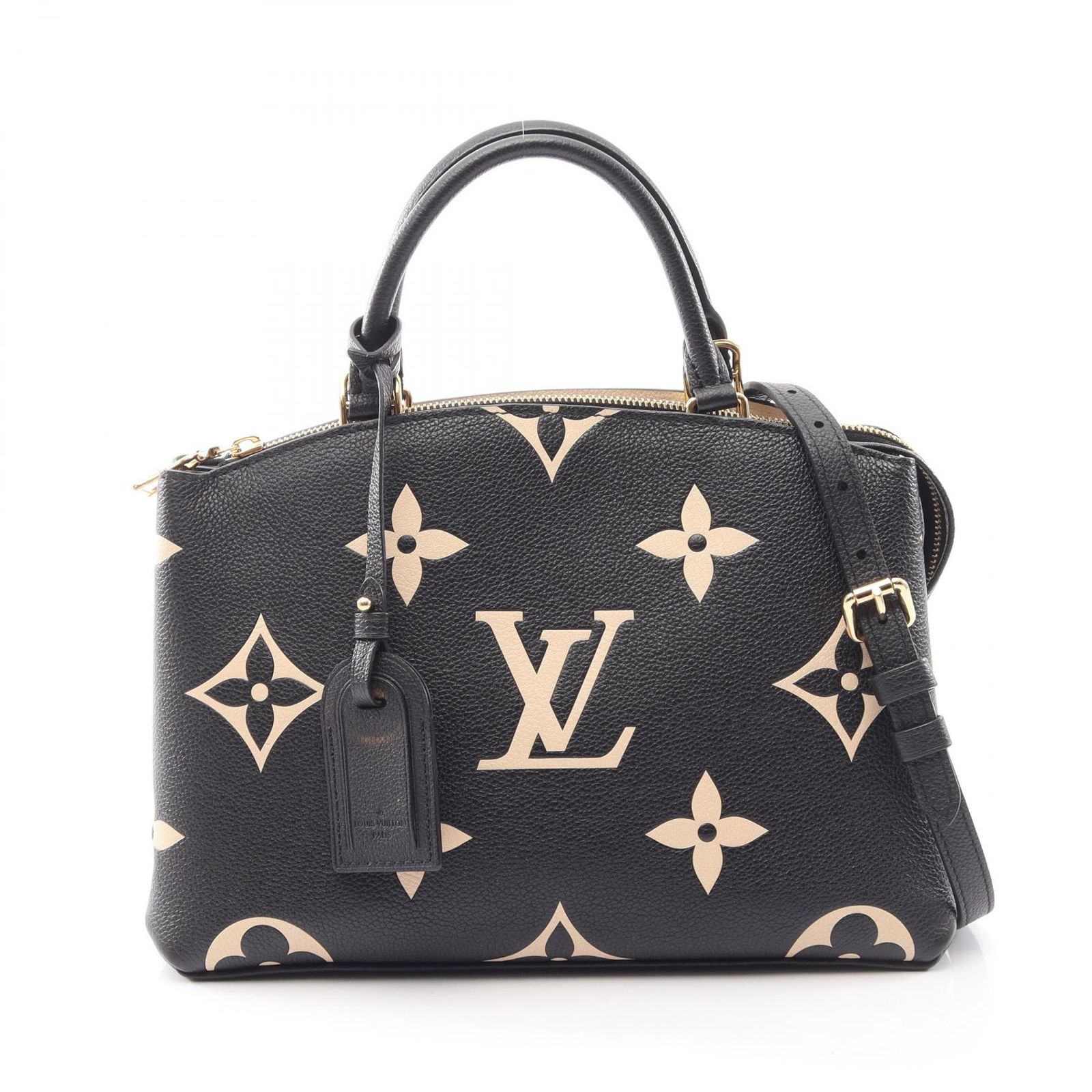 ルイ・ヴィトン LOUIS VUITTON ハンドバッグ プティ パレPM バイカラーモノグラムアンプラント 2WAY M58913 ブラック/ベージュ レザー プティ・パレPM レディース Used A
