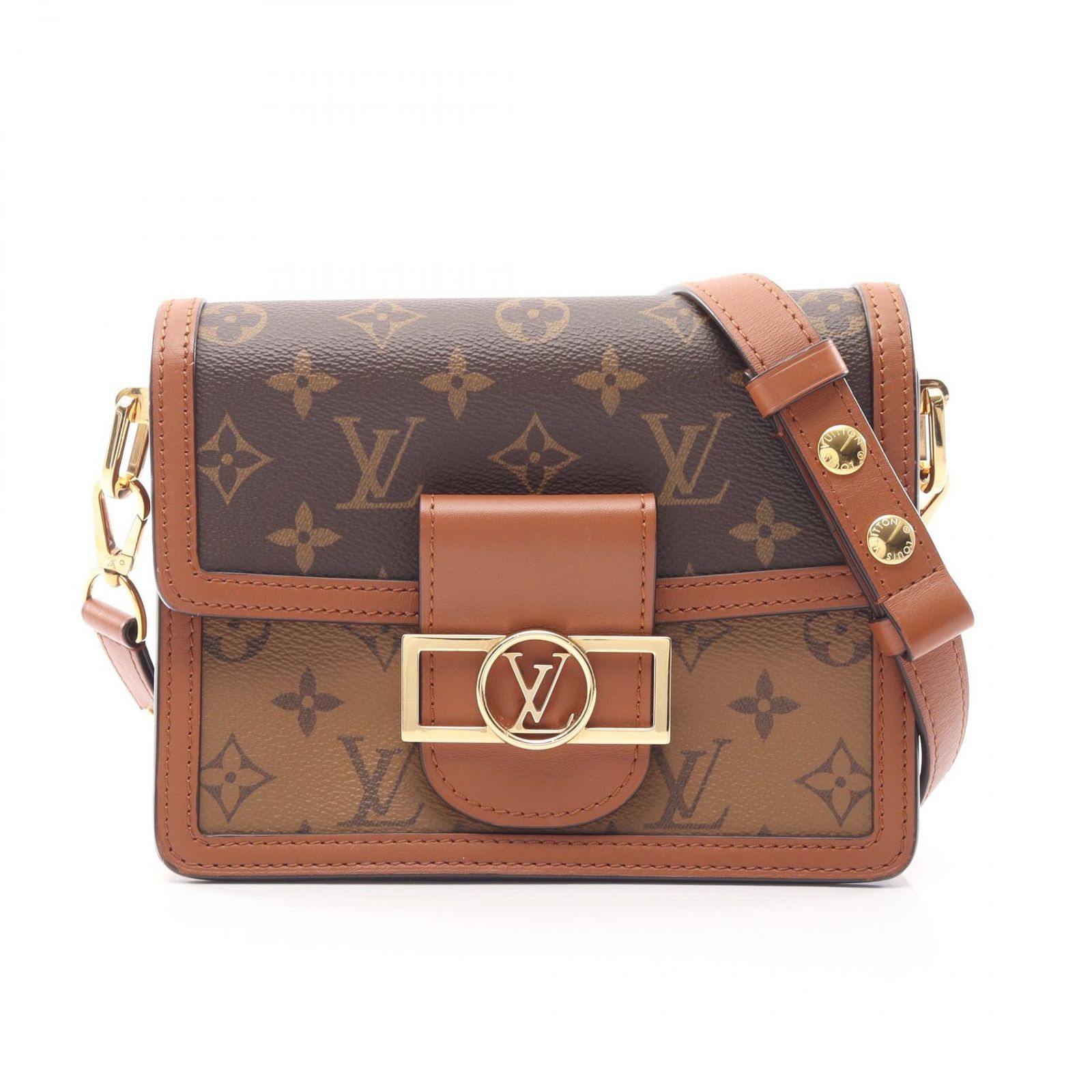 ルイ・ヴィトン LOUIS VUITTON ショルダーバッグ ドーフィーヌ MINI モノグラムリバース M44580 PVCコーティングキャンバス レザー ドーフィーヌMINI レディース Used A