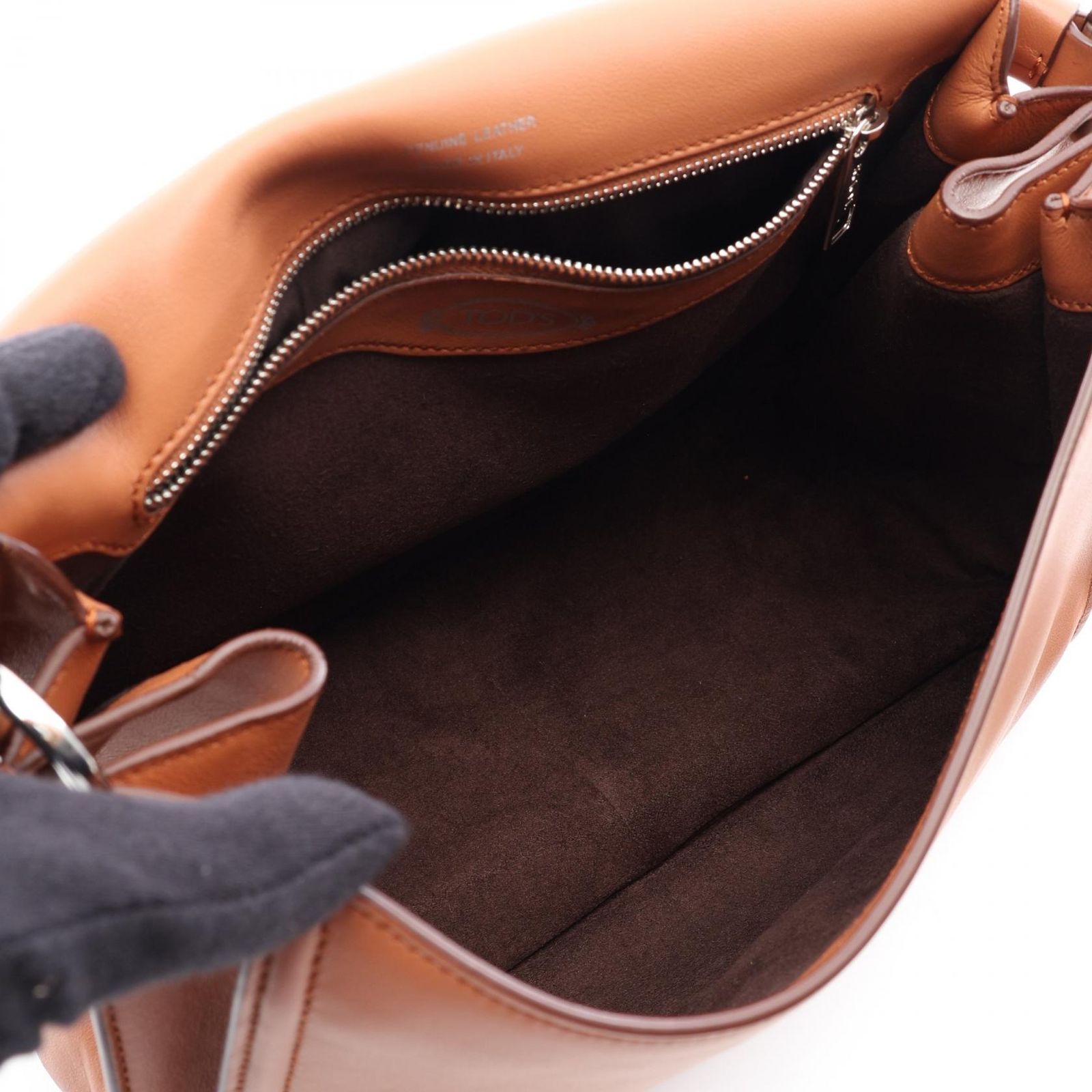 トッズ TOD'S ハンドバッグ ダブルT 2WAY ブラウン レザー ダブルT