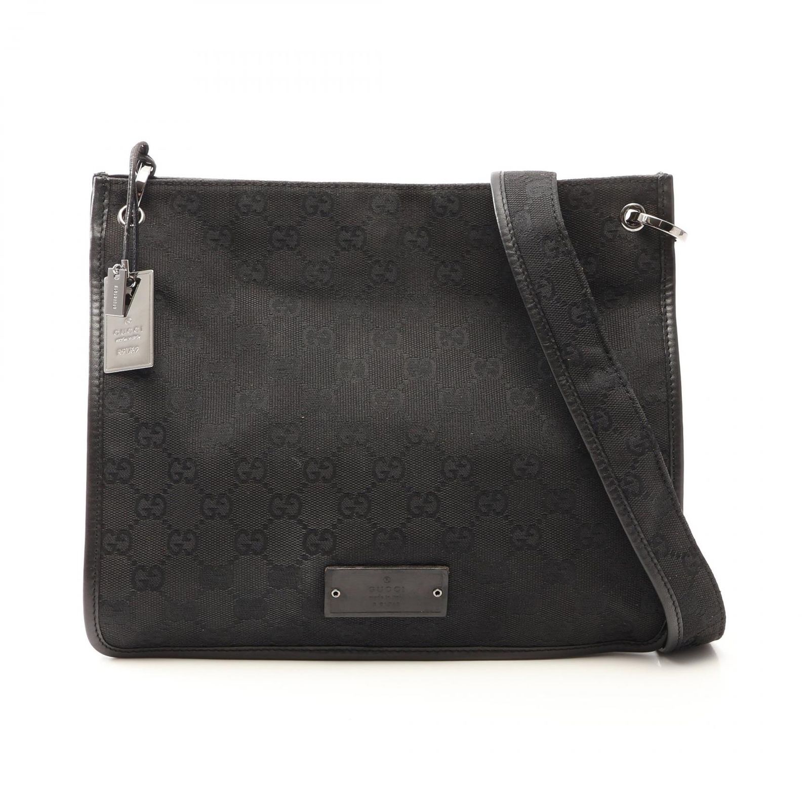 グッチ GUCCI ショルダーバッグ GGキャンバス 91762 ブラック キャンバス レザー ショルダーバッグ レディース Used B