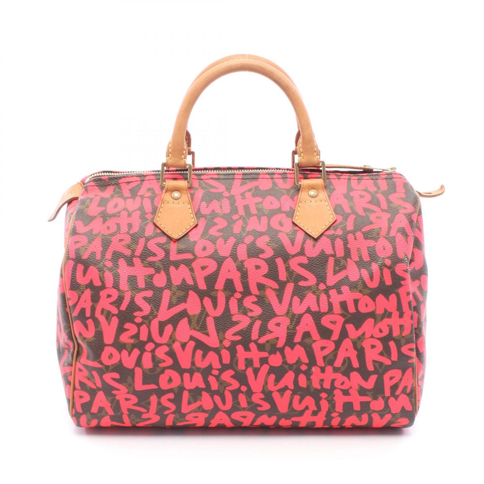 ルイ・ヴィトン LOUIS VUITTON ハンドバッグ スピーディ30 モノグラムグラフィティ M93704 フーシャ PVCコーティングキャンバス レザー スピーディ30 レディース Used B 184,400円