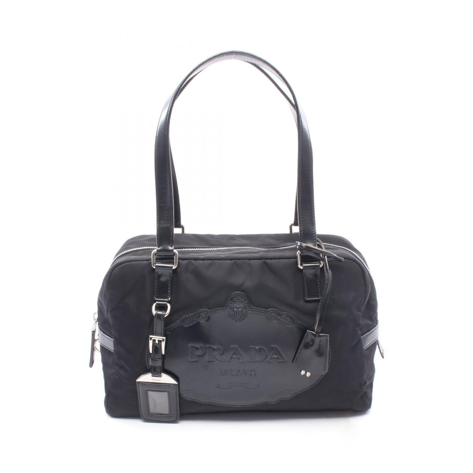 プラダ PRADA ショルダーバッグ ブラック ナイロン レザー ショルダーバッグ レディース Used B