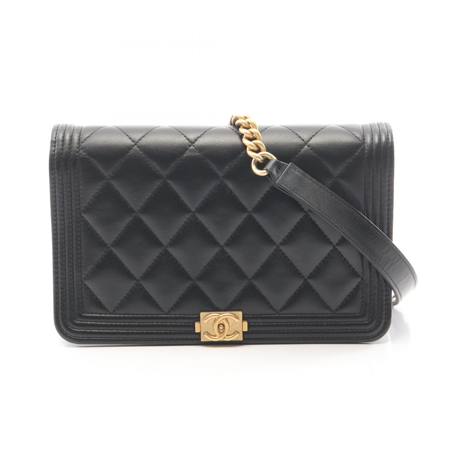 シャネル CHANEL ショルダーバッグ ボーイシャネル A81969 ブラック ラムスキン（羊革） ボーイシャネル チェーンウォレット レディース Used A