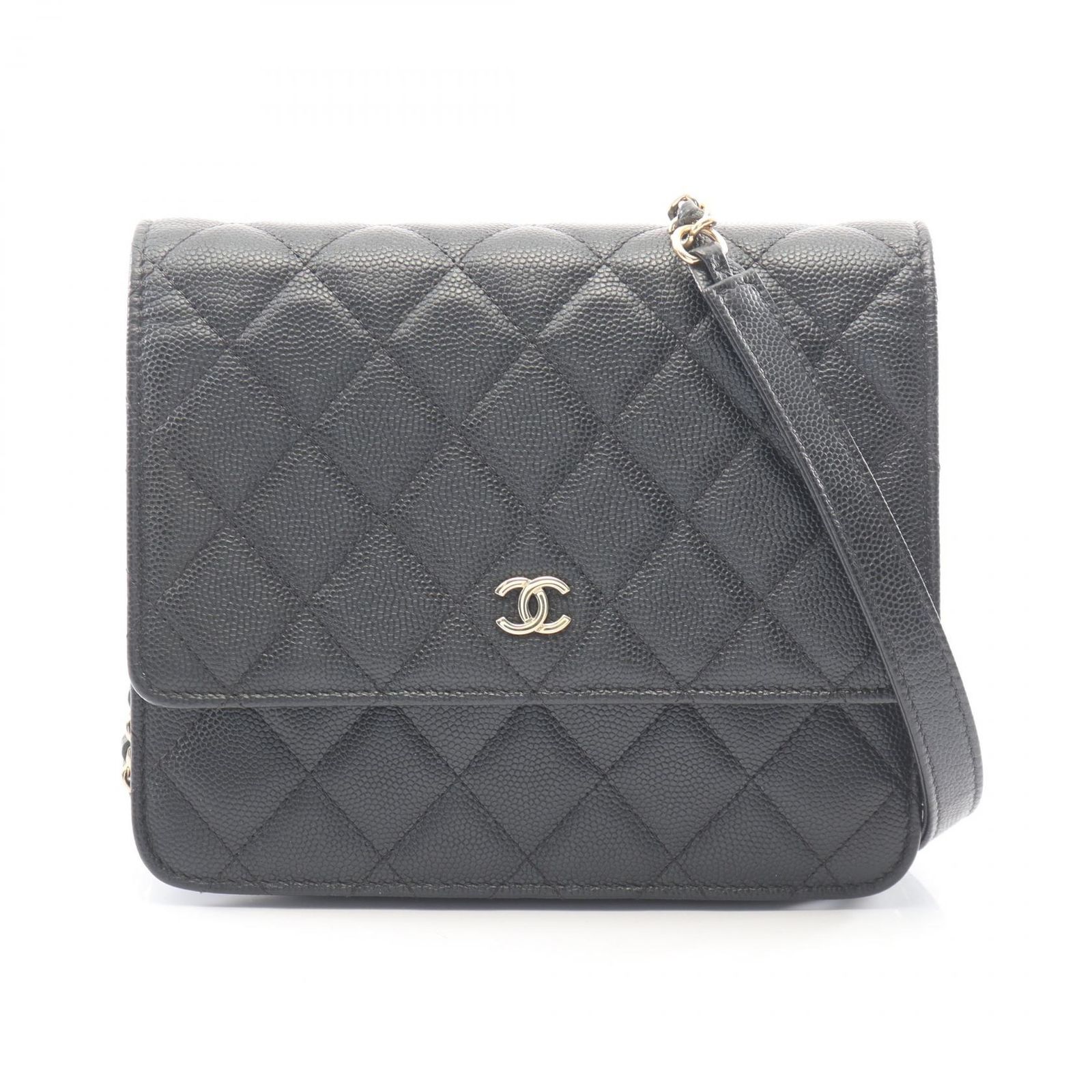 シャネル CHANEL ショルダーバッグ マトラッセ ブラック キャビアスキン(グレインドカーフ) マトラッセ チェーンウォレット レディース Used A