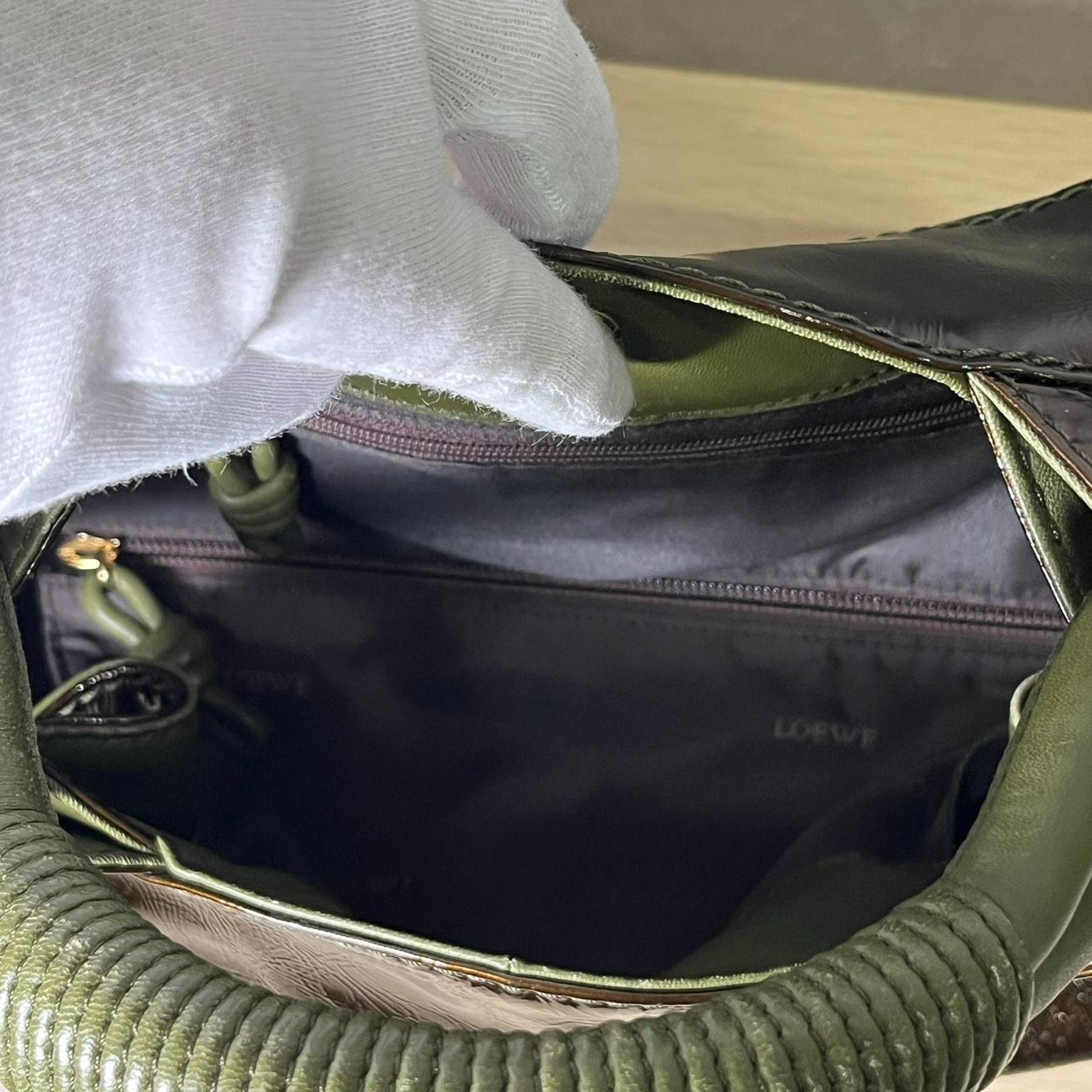 LOEWE】ロエベ ナッパアイレ アナグラム ハンドバッグ ボルドー