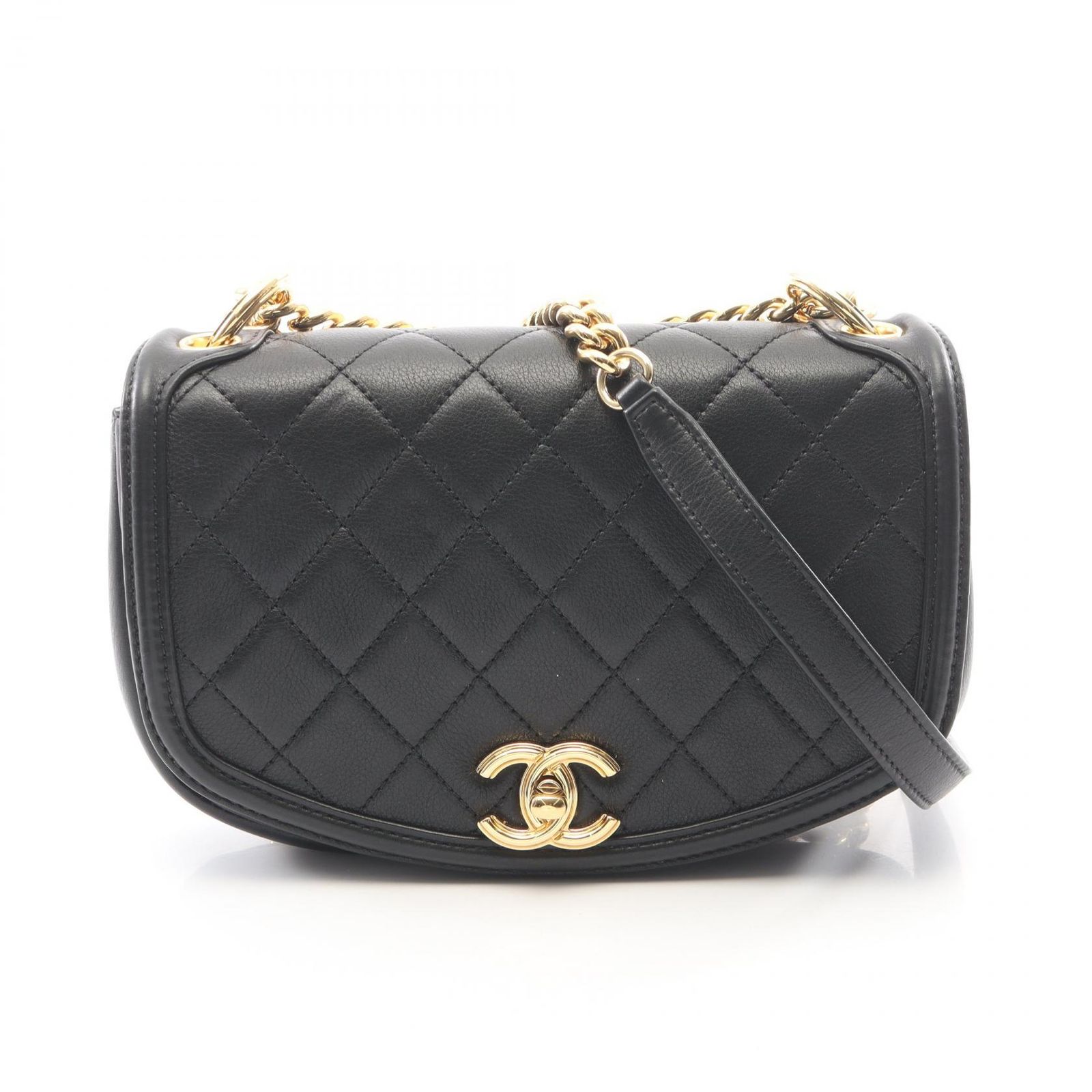シャネル CHANEL ショルダーバッグ マトラッセ ブラック ラムスキン（羊革） マトラッセ スモール チェーンショルダー レディース Used A