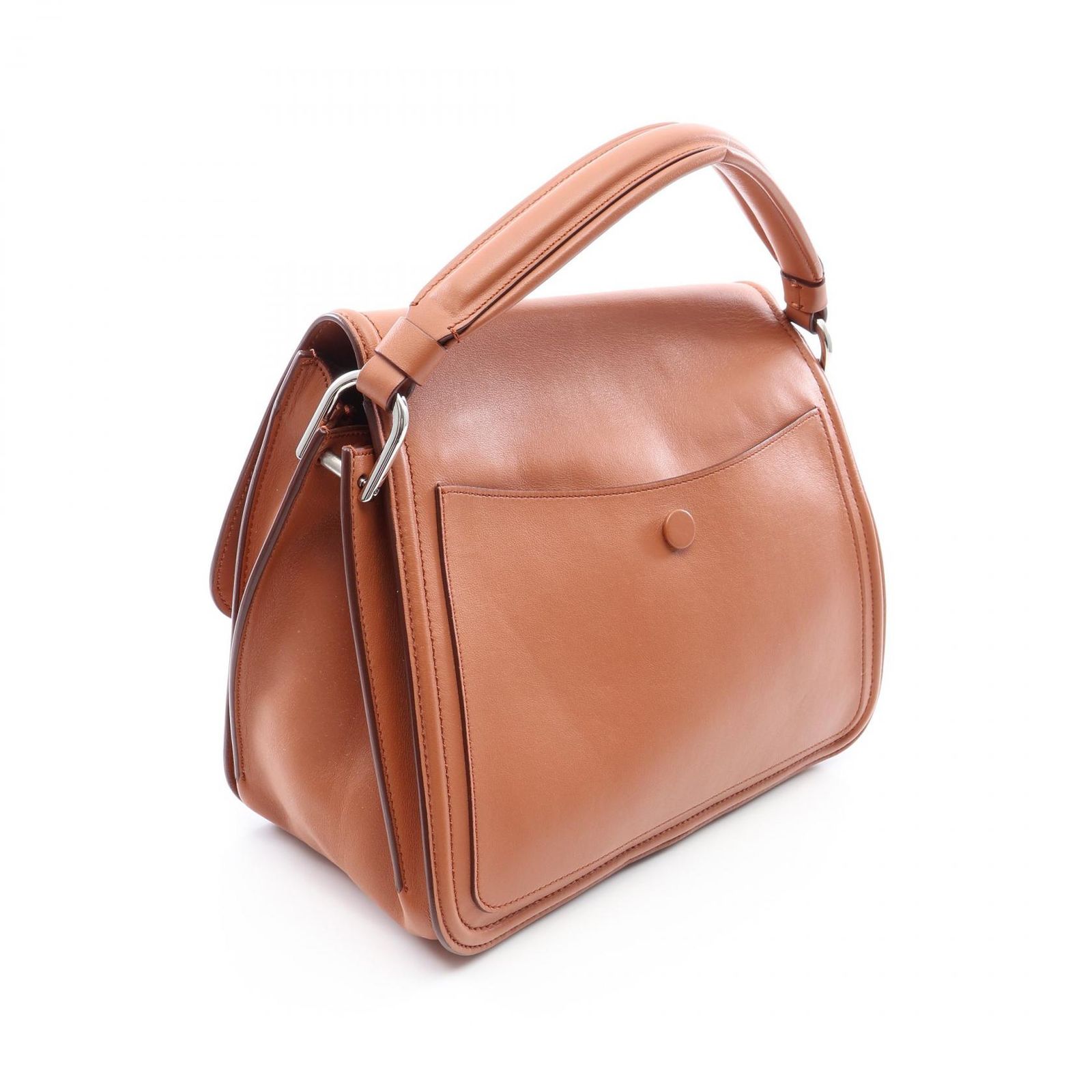 トッズ TOD'S ハンドバッグ ダブルT 2WAY ブラウン レザー ダブルT