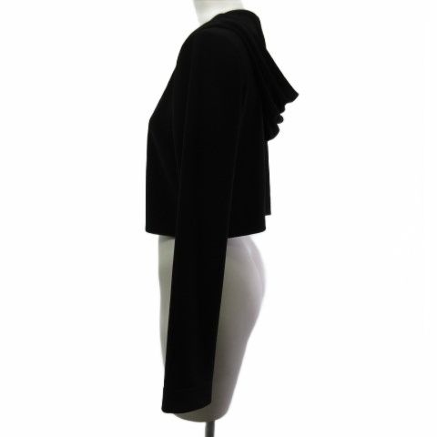 FOXY NEW YORK ブラック クロップドトップス 38 フォクシーニューヨーク FOXEY NEW YORK パーカー クロップド 黒