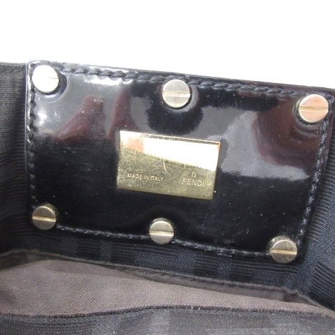 フェンディ FENDI FFロゴ チェーン ショルダーバッグ ズッカ柄 黒