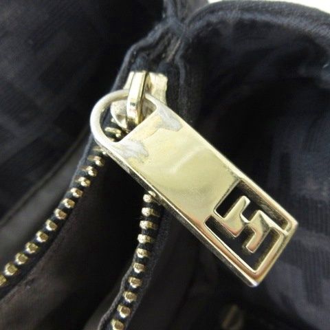 フェンディ FENDI FFロゴ チェーン ショルダーバッグ ズッカ柄 黒