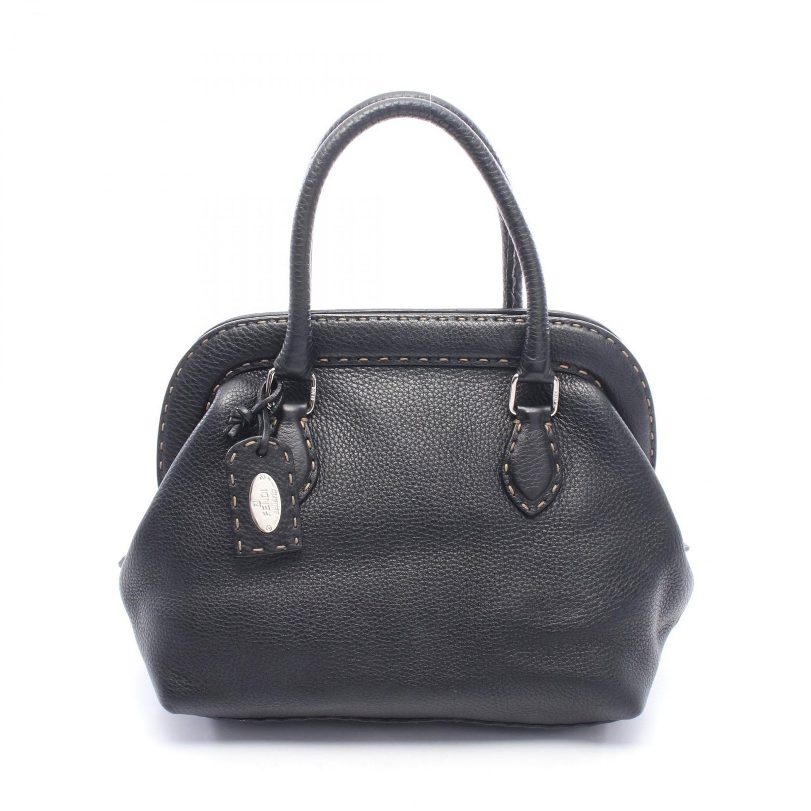 フェンディ FENDI ハンドバッグ セレリア ドクターズバッグ ブラック レザー セレリア ハンドバッグ レディース Used B