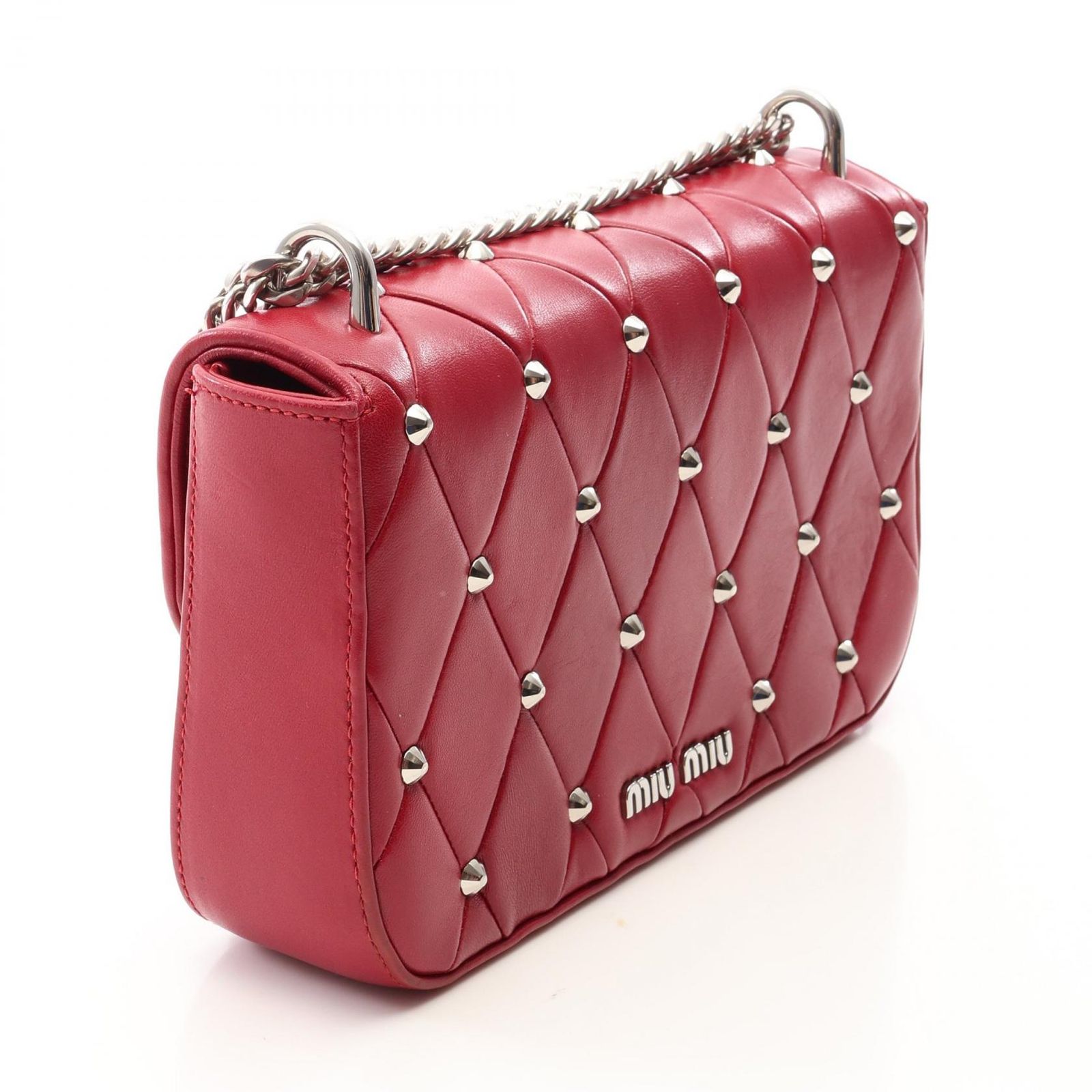 ミュウ ミュウ Miu Miu ショルダーバッグ キルティング スタッズ