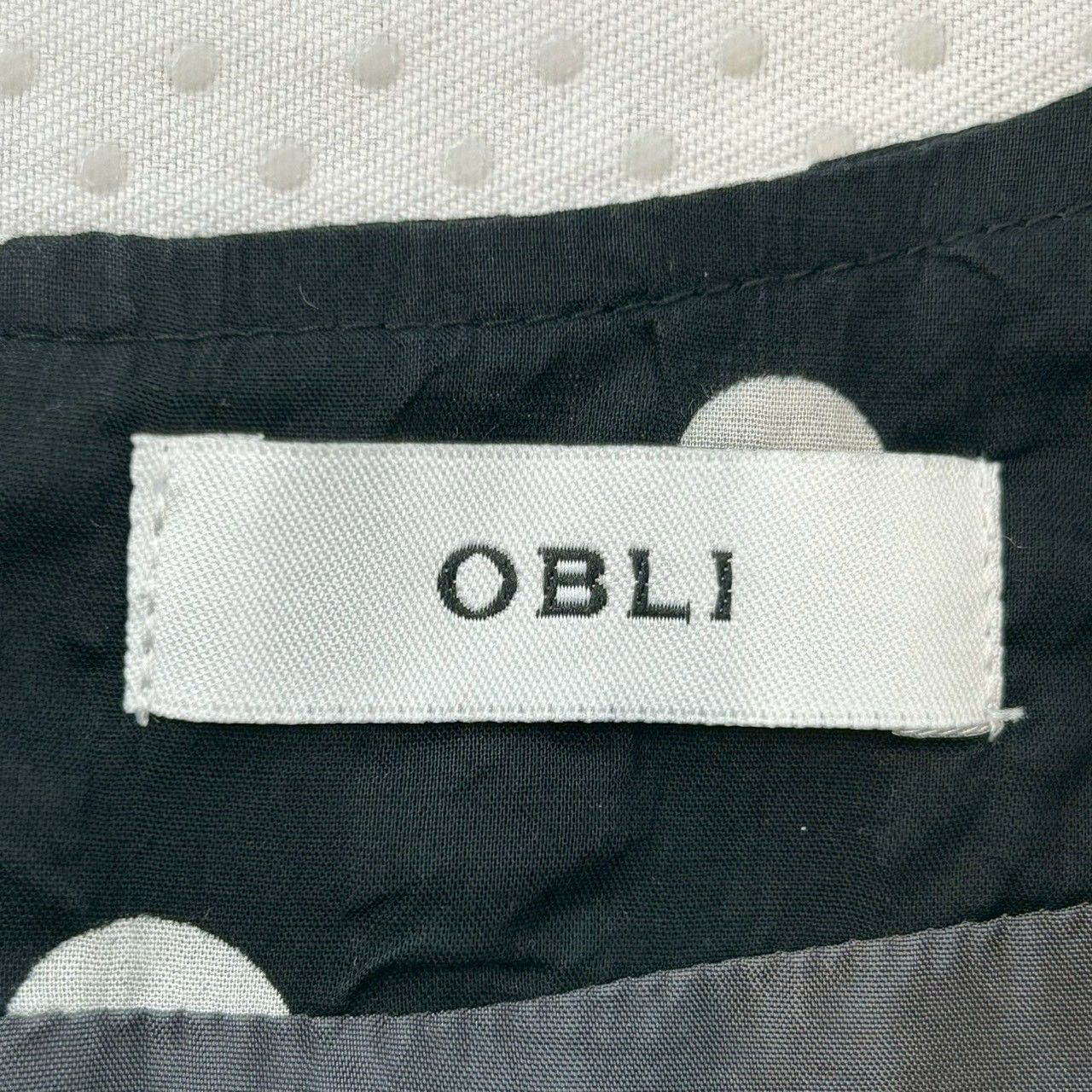 obliオブリ♡ドット柄半袖シャツロングワンピース サイズS OBLI オブリ ランダムドットワンピース ドレス ロングワンピース