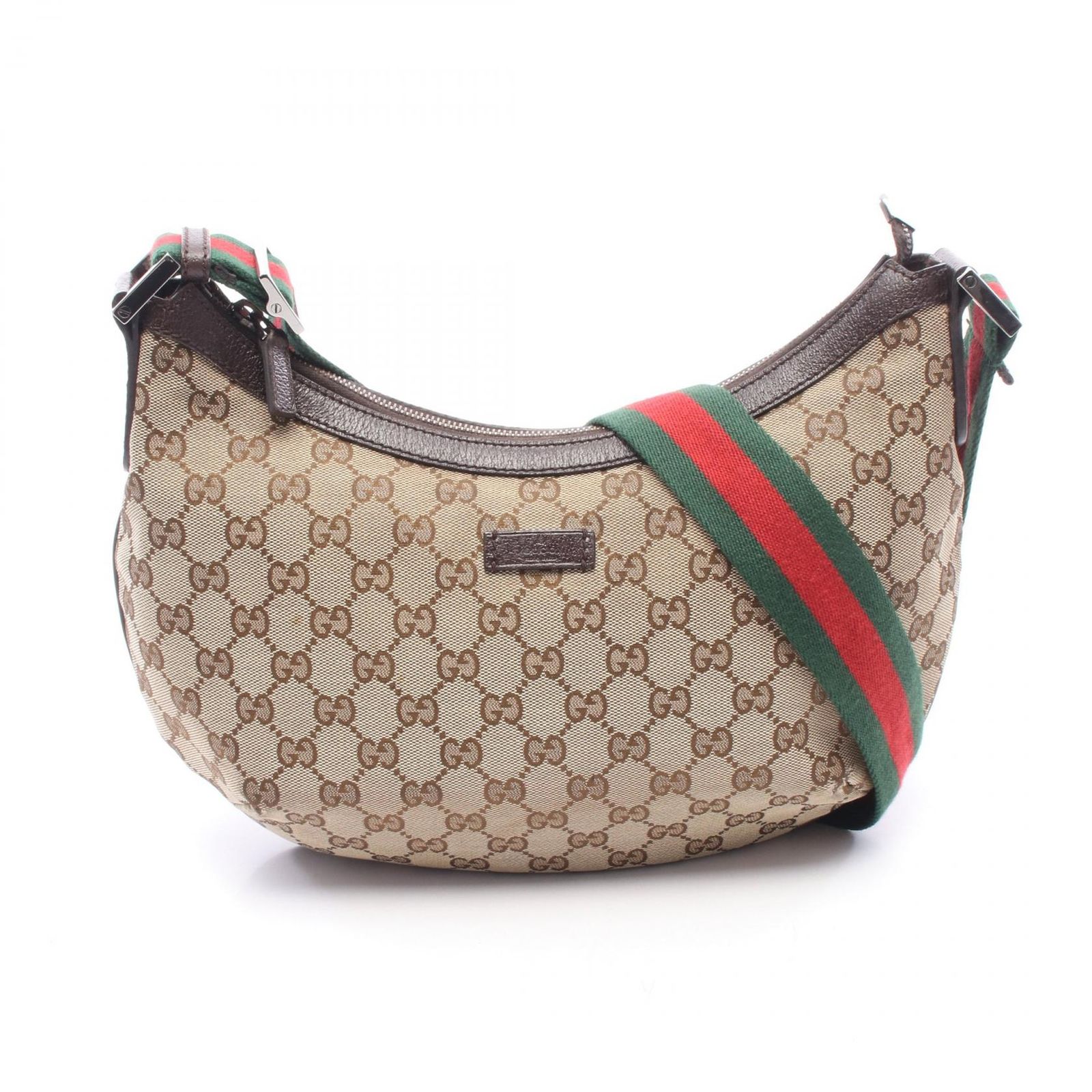 グッチ GUCCI ショルダーバッグ GGキャンバス 181092 ベージュ/ブラウン キャンバス レザー シェリーライン ショルダーバッグ レディース Used A