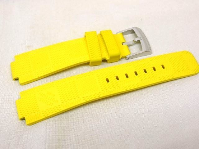 ヴィトン ■ メンズ タンブール用 ダミエ ラバー ストラップ ウォッチ バンド/ベルト R15064 イエロー系 黄色 □ LOUIS VUITTON 8G マ1000