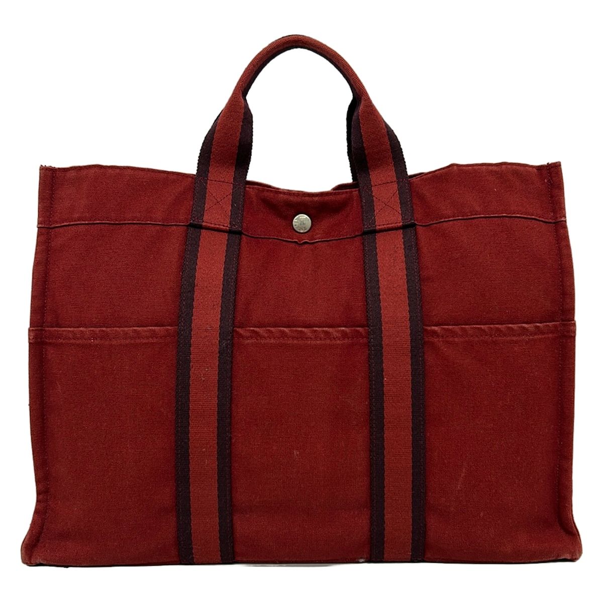 HERMES(エルメス) トートバッグ フールトゥトートMM レッド×ダークブラウン