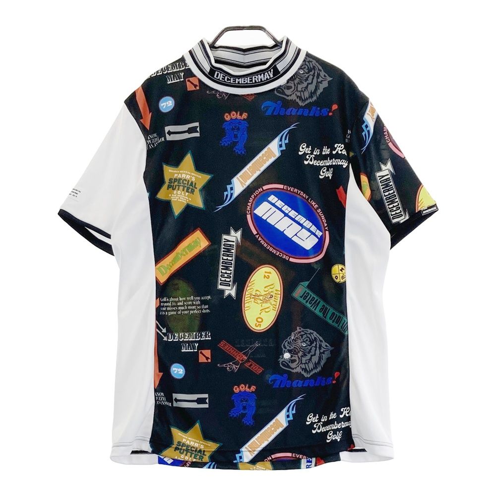 サイズ：XL DECEMBERMAY ディセンバーメイ モックネック半袖Tシャツ 総柄 ブラック系 [240101517774] ゴルフウェア メンズ ストスト 8,639円