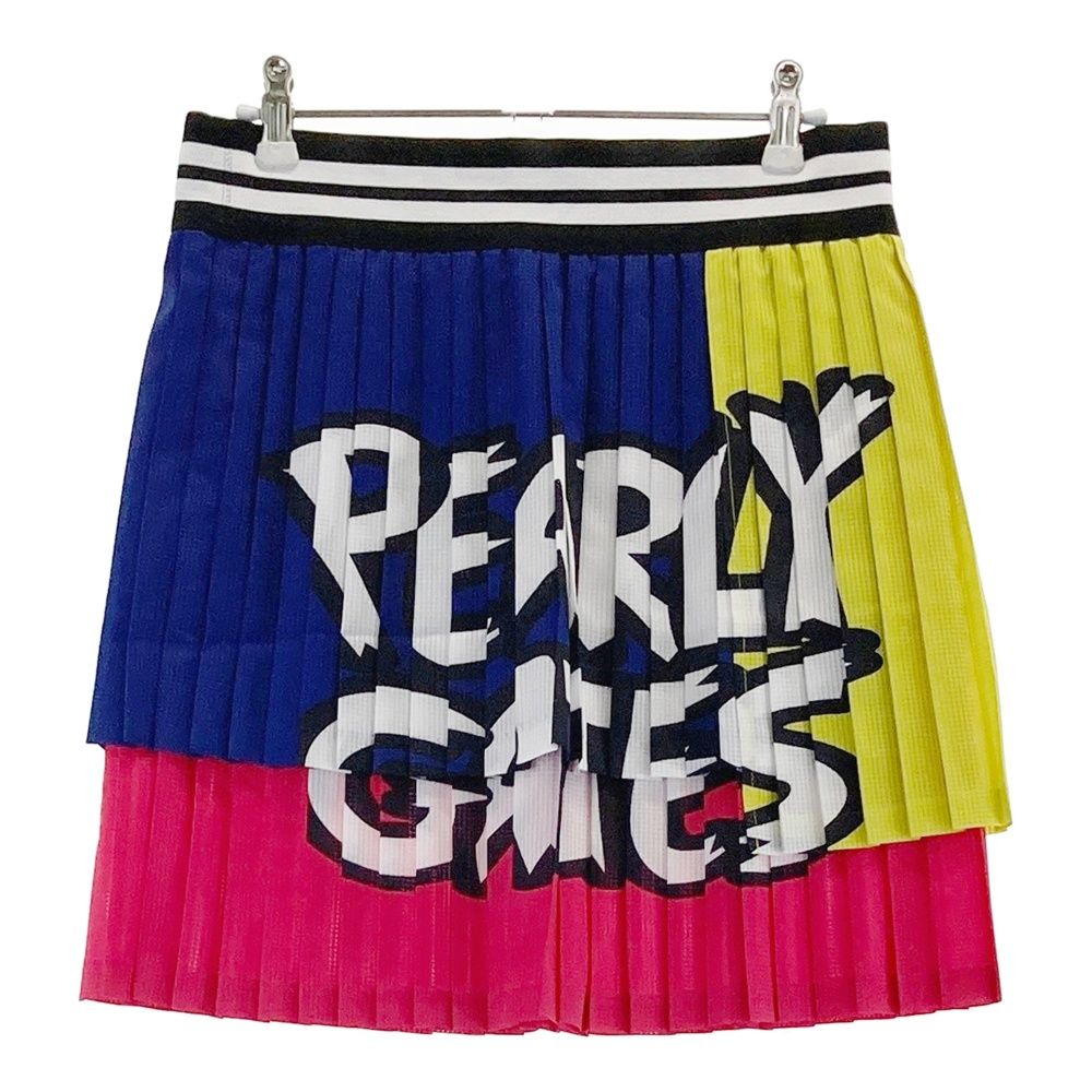サイズ：1 PEARLY GATES パーリーゲイツ 055-1134412 ドットエア プリーツスカート ロゴ ネイビー系 [240101526042] ゴルフウェア レディース ストスト