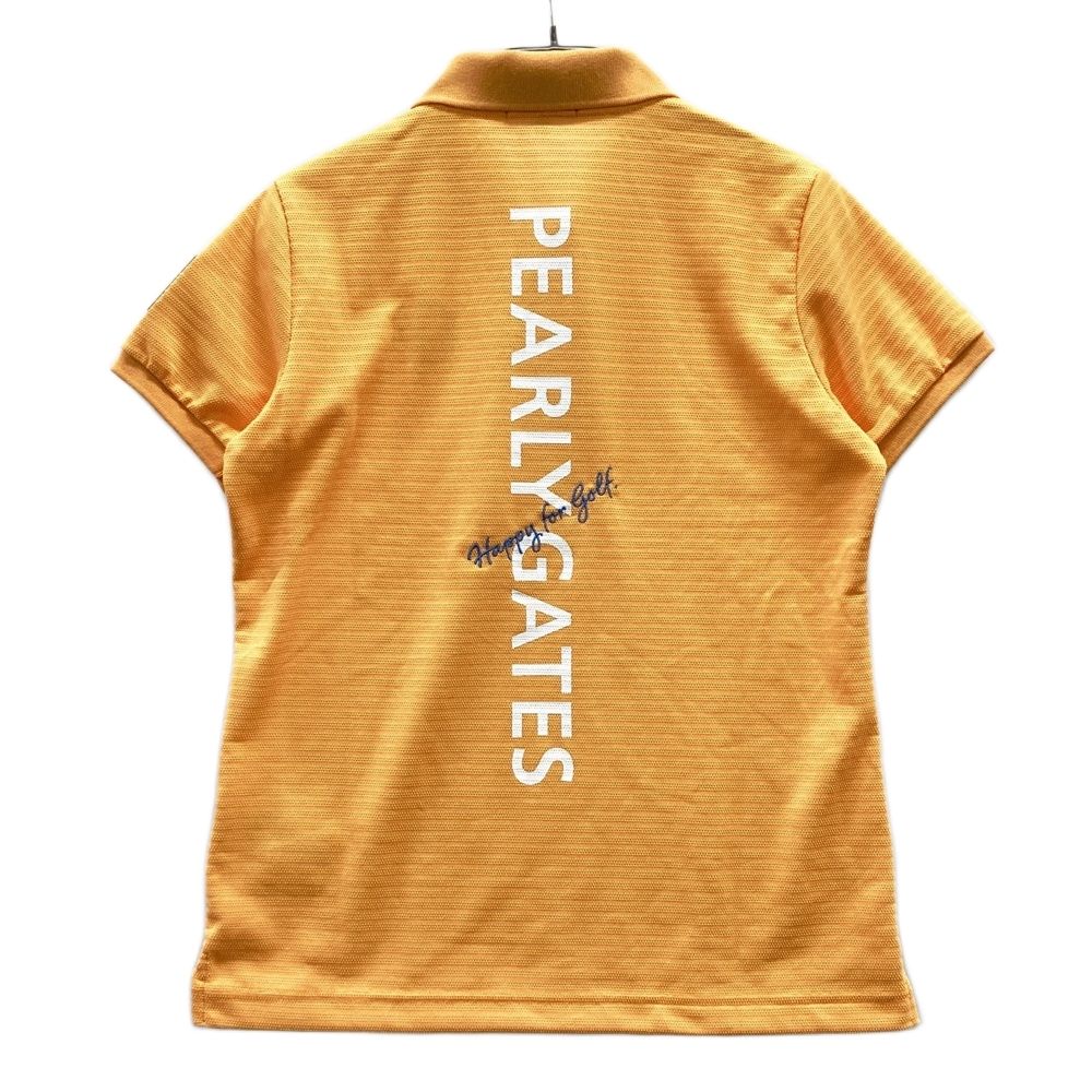 サイズ：0 PEARLY GATES パーリーゲイツ 2024年モデル 半袖ポロシャツ ボーダー柄 オレンジ系 [240101544745] ゴルフウェア レディース ストスト