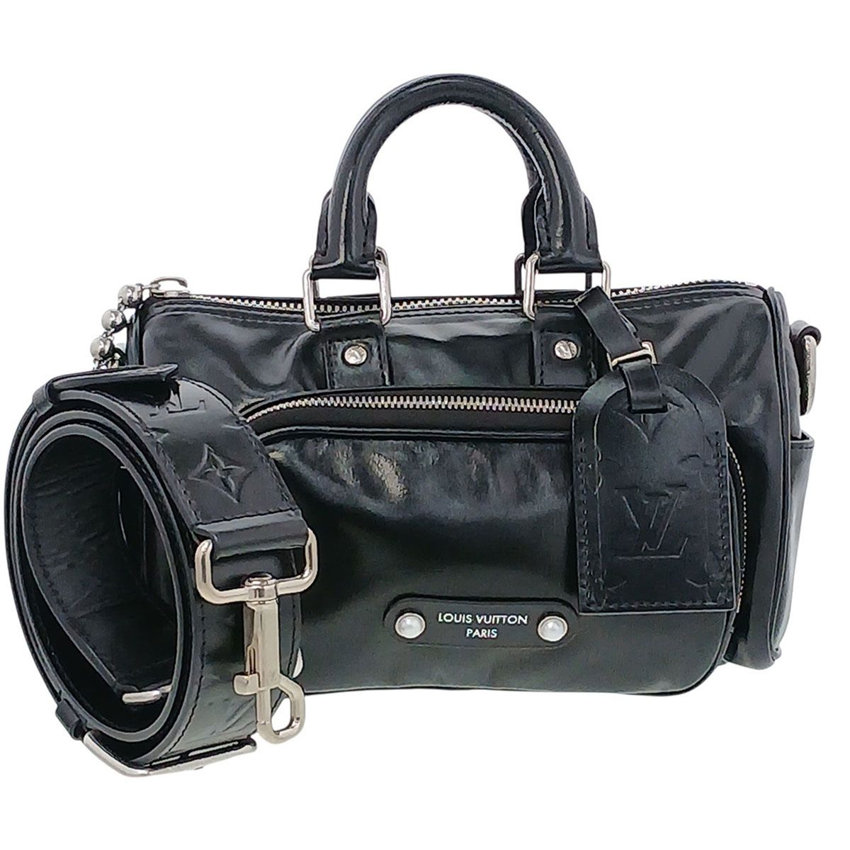 LOUIS VUITTON ルイ・ヴィトン キーポル カーゴ バンドリエール ショルダーバッグ M13988 レディース レザー ブラック 中古