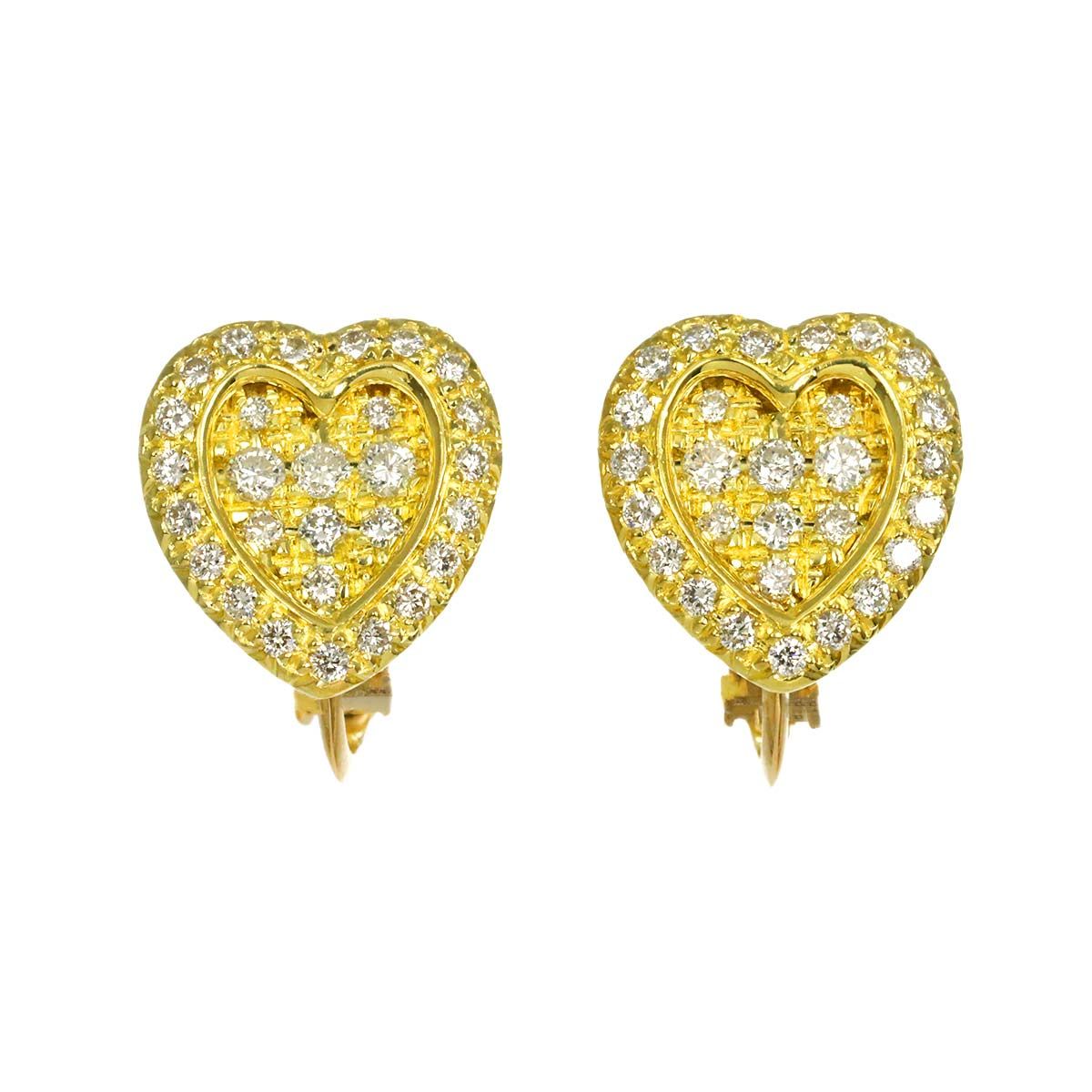 ダイヤ 0.35ct/0.35ct イヤリング K18 YG イエローゴールド 750 Diamond Earrings 90330783