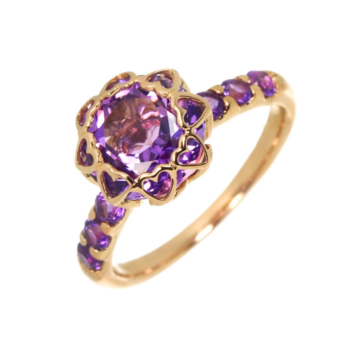 リング 13号 アメジスト K18 PG ピンクゴールド 750 指輪 Amethyst Ring 90333437