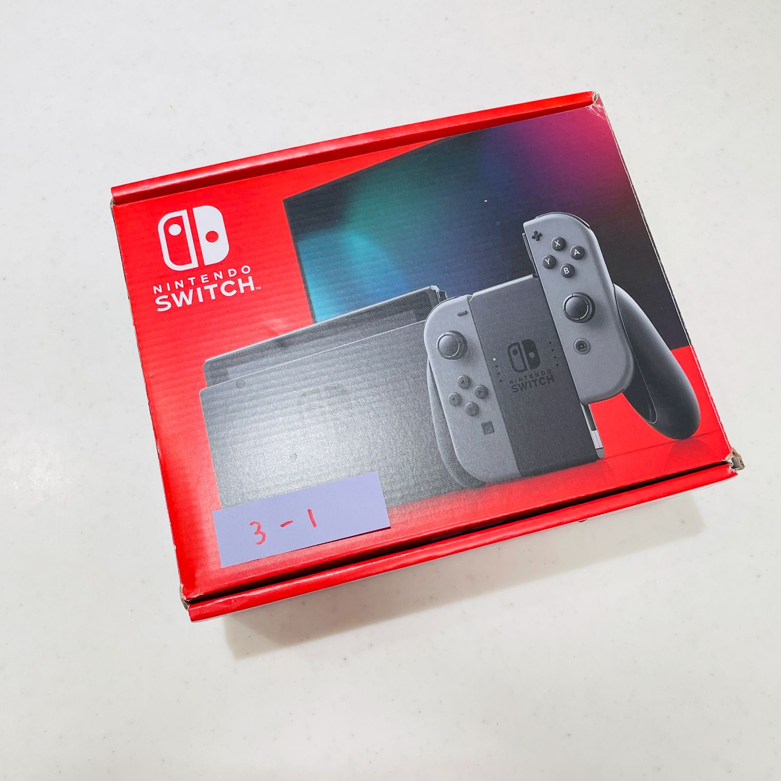 完品 Nintendo Switch バッテリー強化版 V2 グレー 本体セット 2024年製 画面微キズ 動作良好 XKJ10111695774