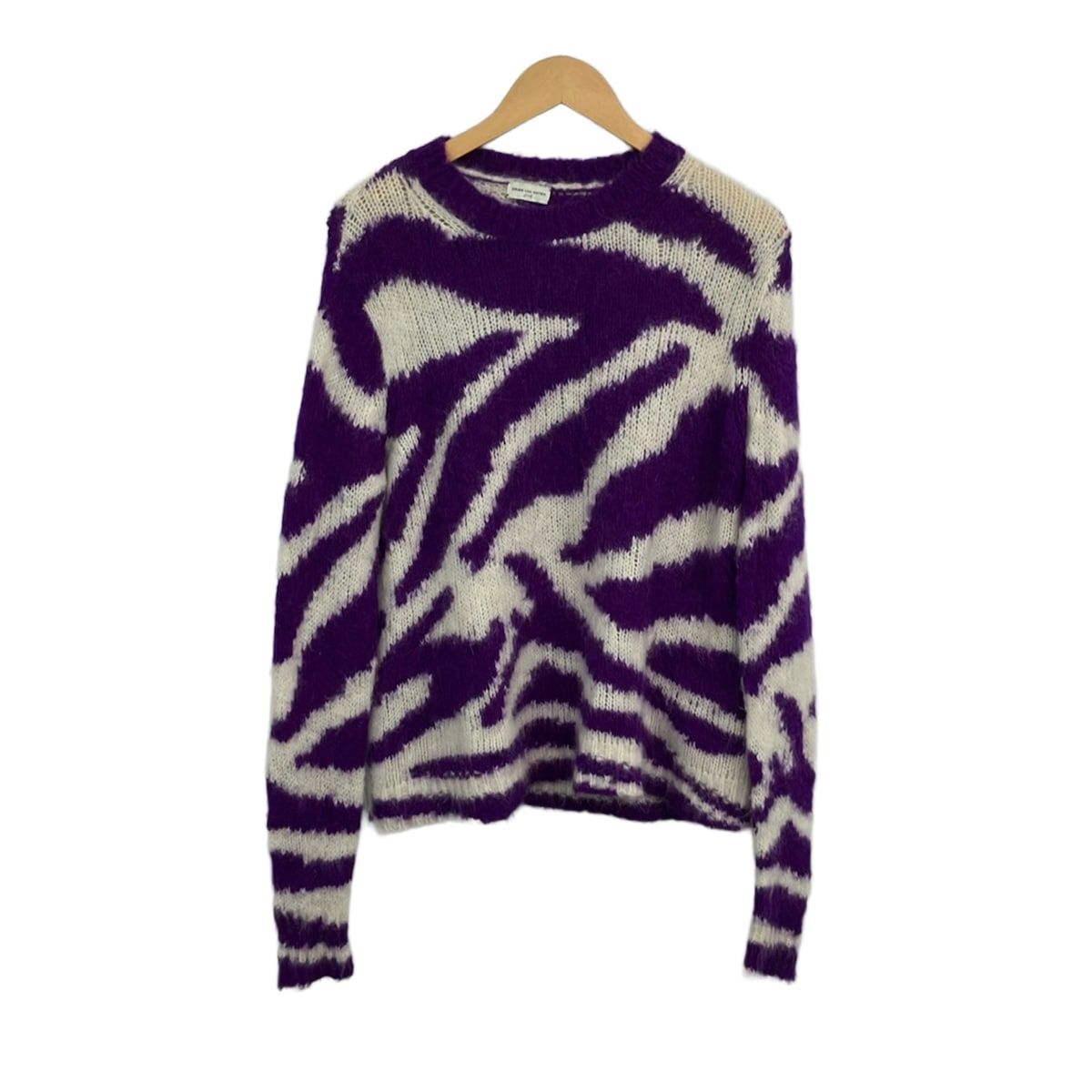 DRIES VAN NOTEN(ドリスヴァンノッテン) 長袖セーター サイズsmall S レディース - パープル×アイボリー クルーネック
