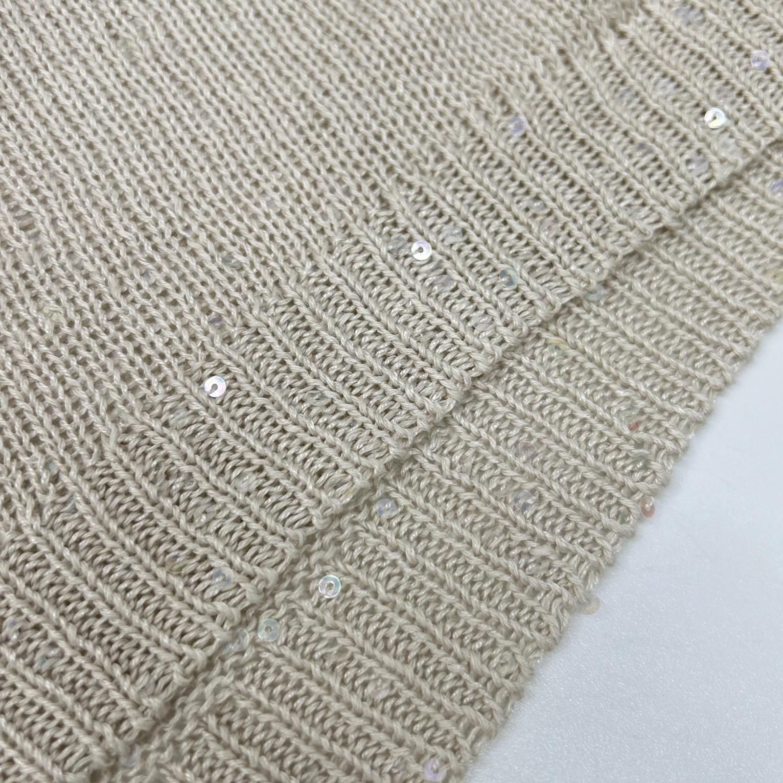 ブルネロクチネリ リネン　シルク　スパンコール　ノースリーブ BRUNELLO CUCINELLI ブルネロクチネリ リネン×シルク スパンコール