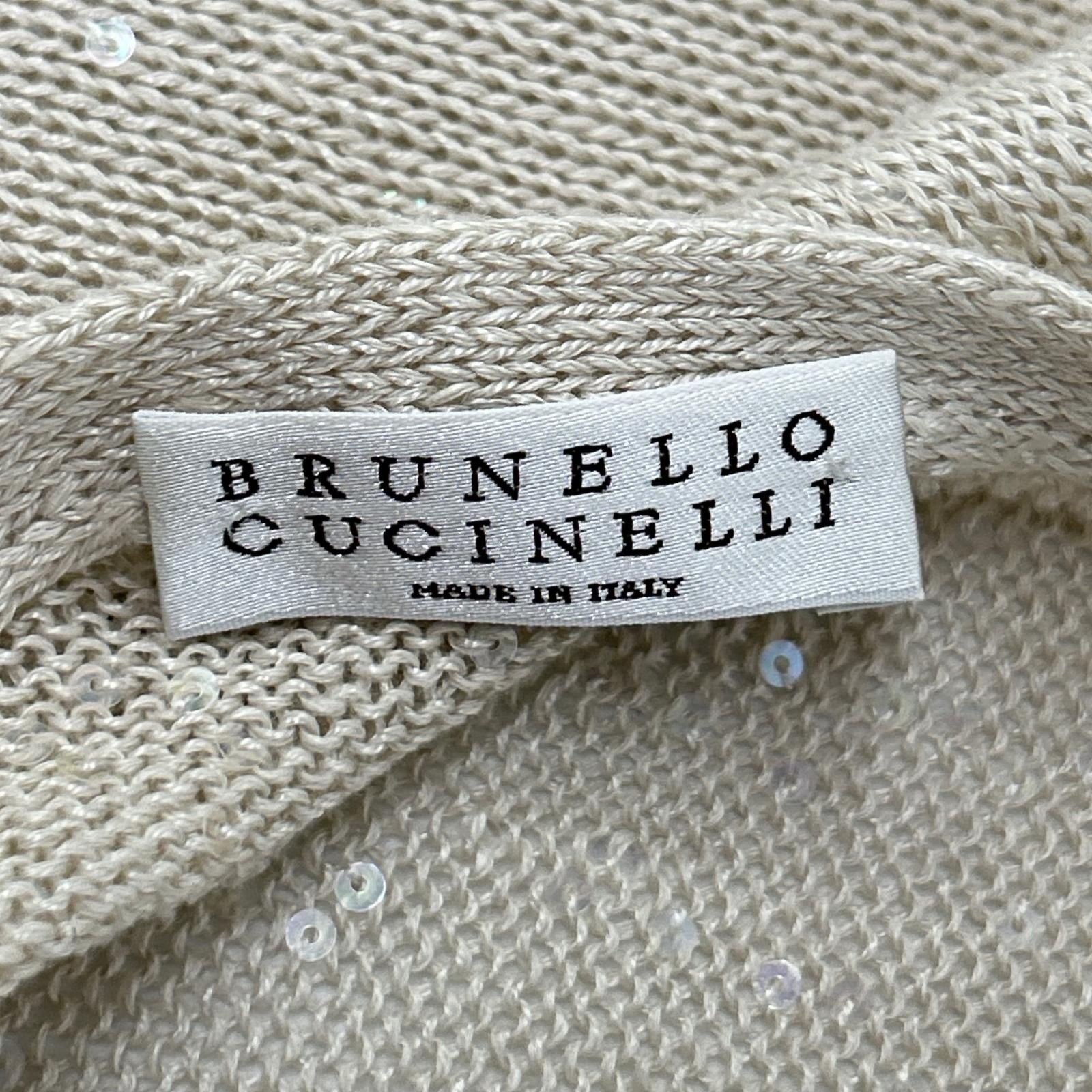 Brunello Cucinelli ニット スパンコール リネン シルク 黒 BRUNELLO CUCINELLI ブルネロクチネリ リネン×シルク スパンコール
